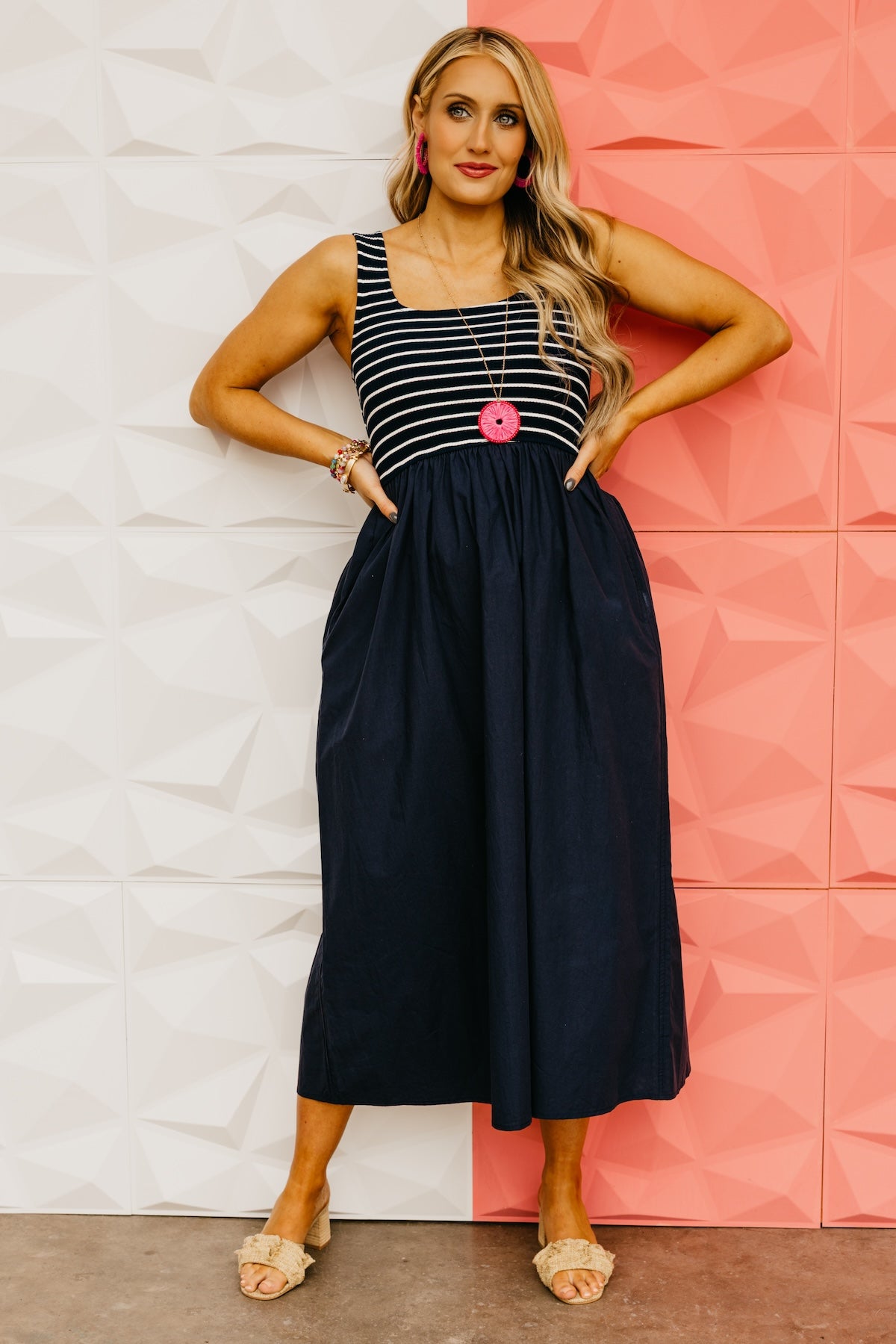 The Gideon Mixed Media Midi Dress