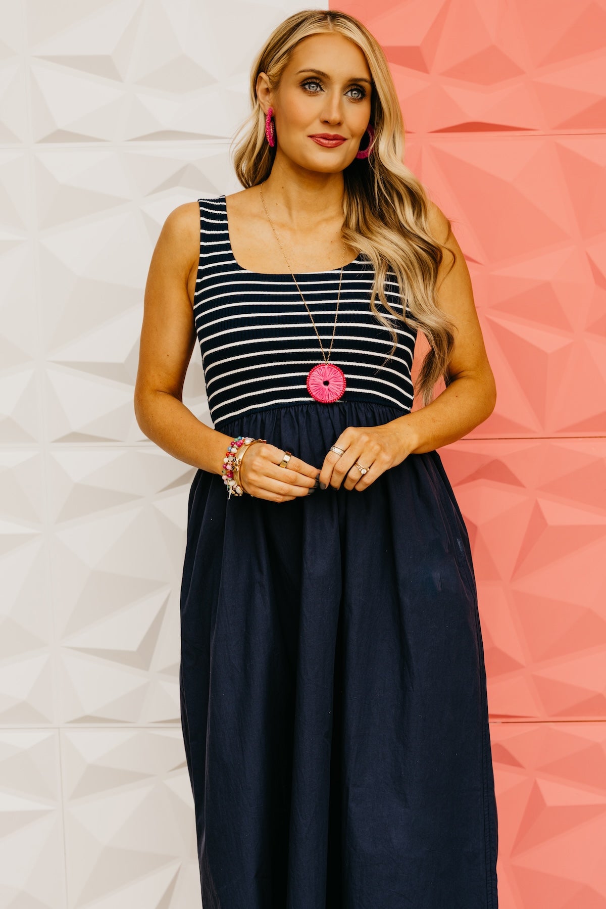 The Gideon Mixed Media Midi Dress