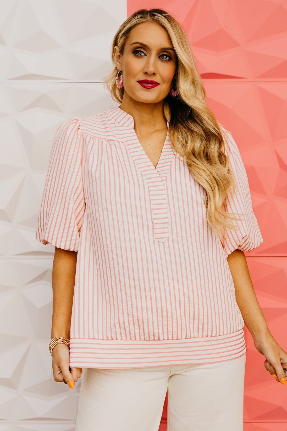 The Margot Stripe Woven Top