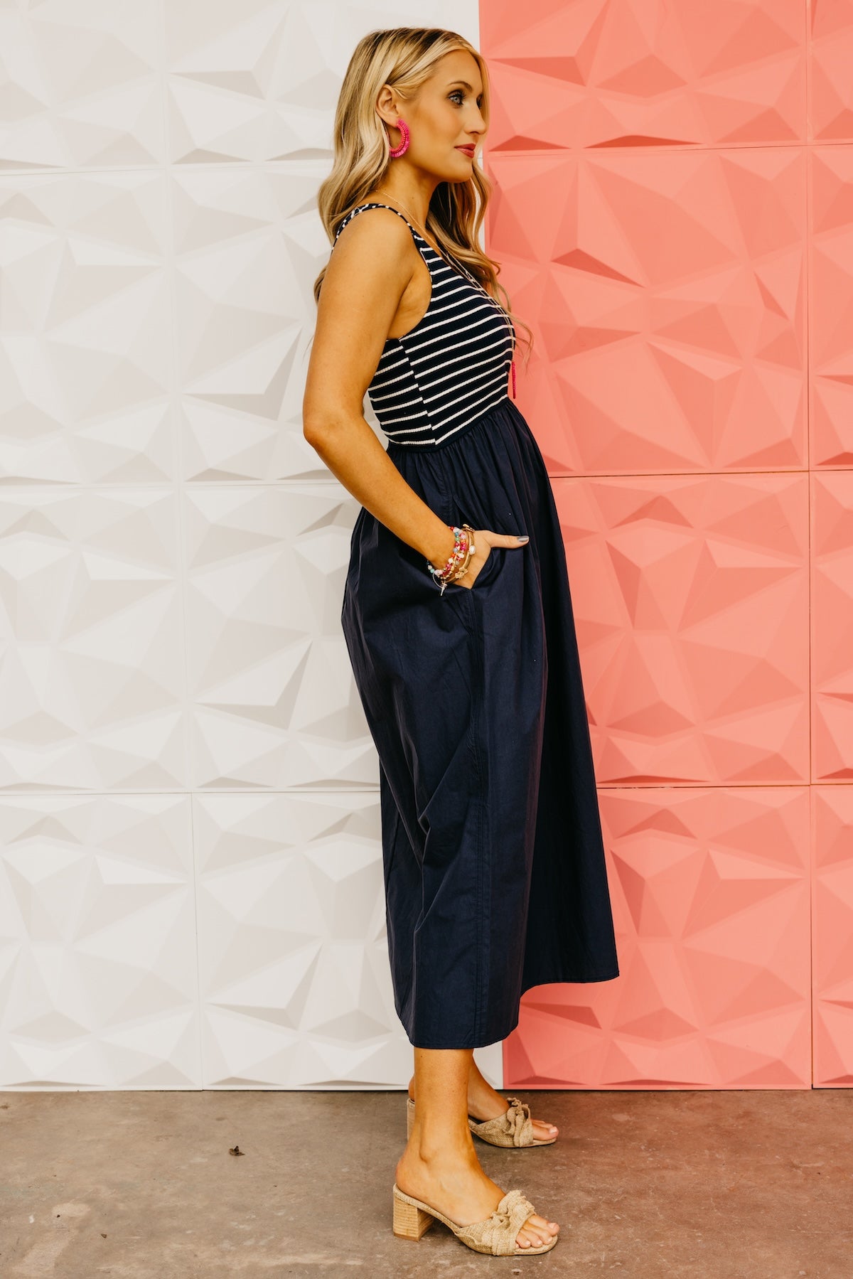 The Gideon Mixed Media Midi Dress