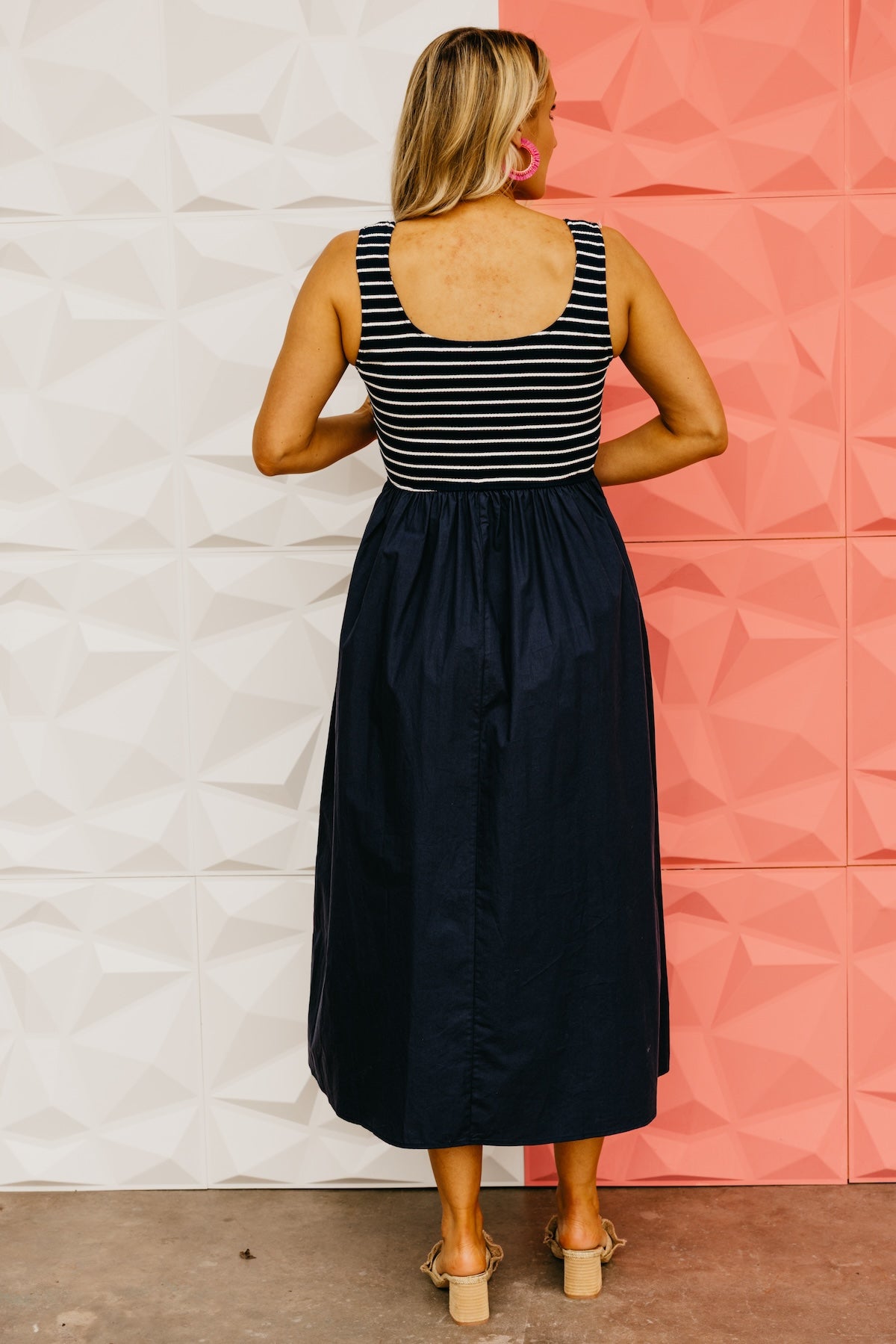 The Gideon Mixed Media Midi Dress