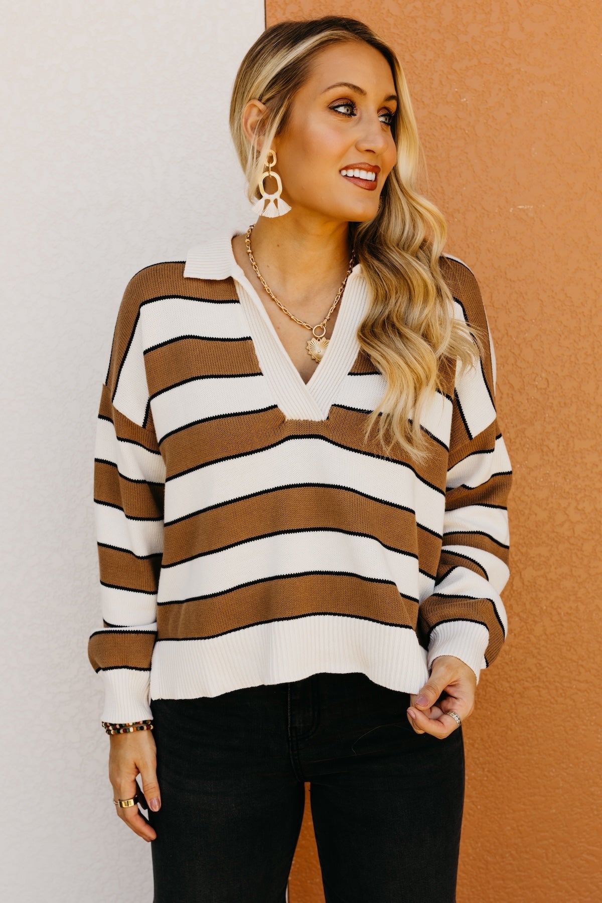 The Koa Striped Polo Sweater