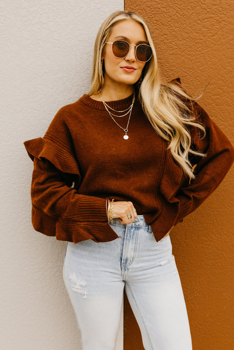 The Catherine Ruffle Detail Sweater