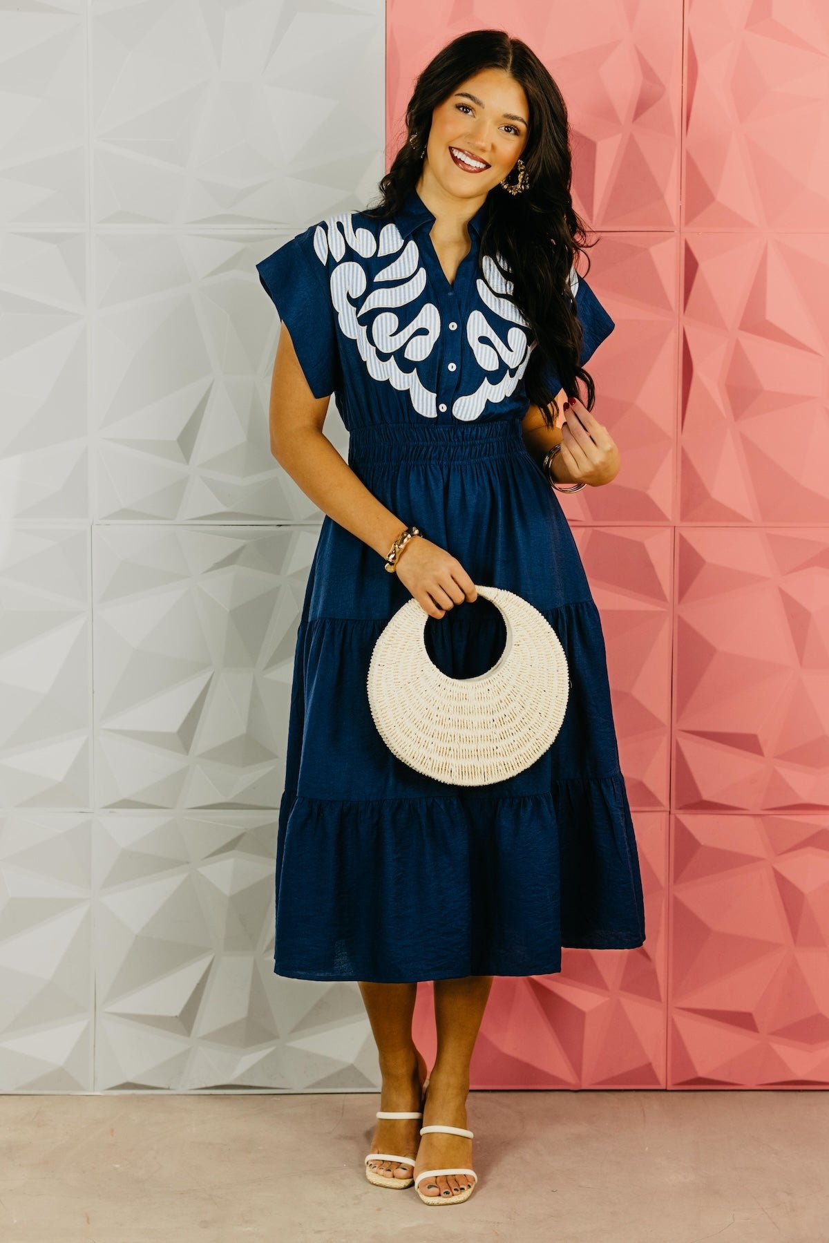 The Isaiah Embroidered Tiered Midi Dress