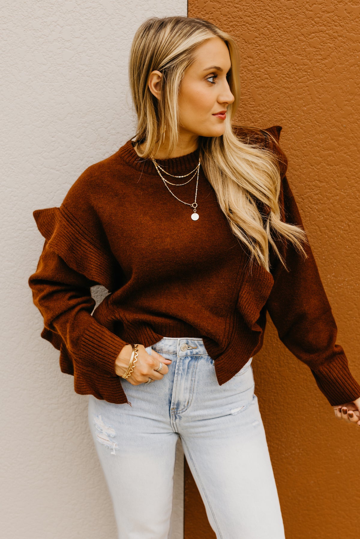 The Catherine Ruffle Detail Sweater  - FINAL SALE
