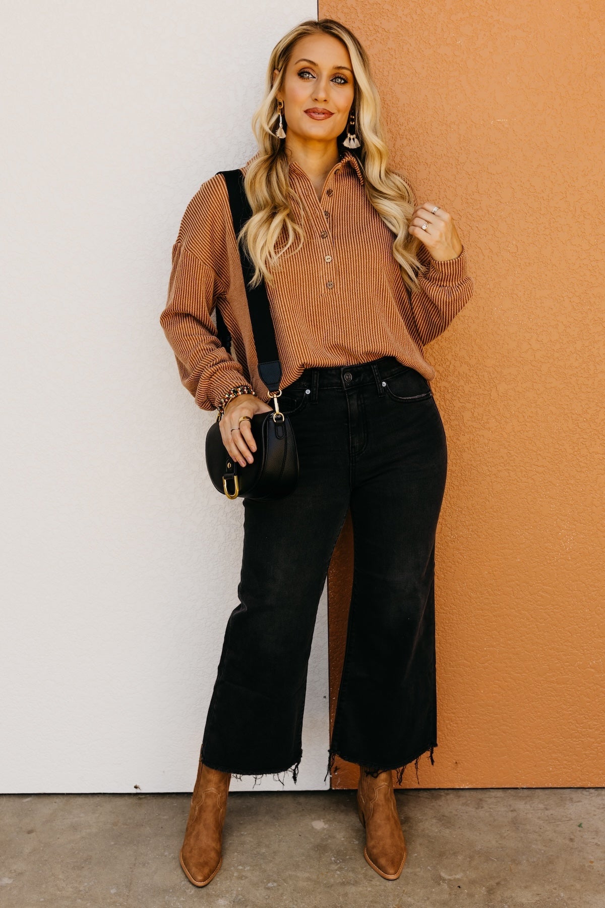 The Kathleen Ribbed Henley Knit Top
