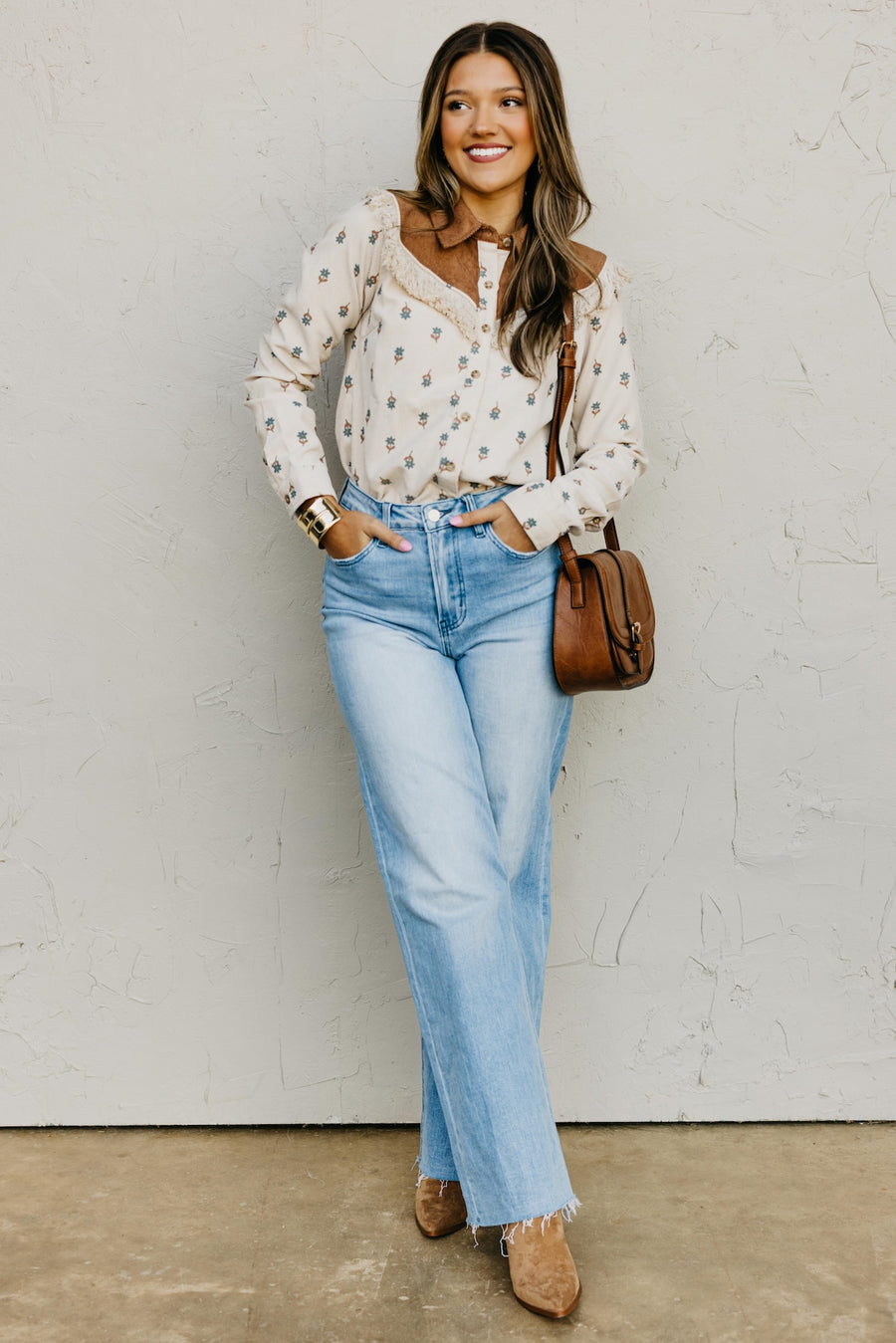 The Aubrielle Corduroy Fringe Shirt