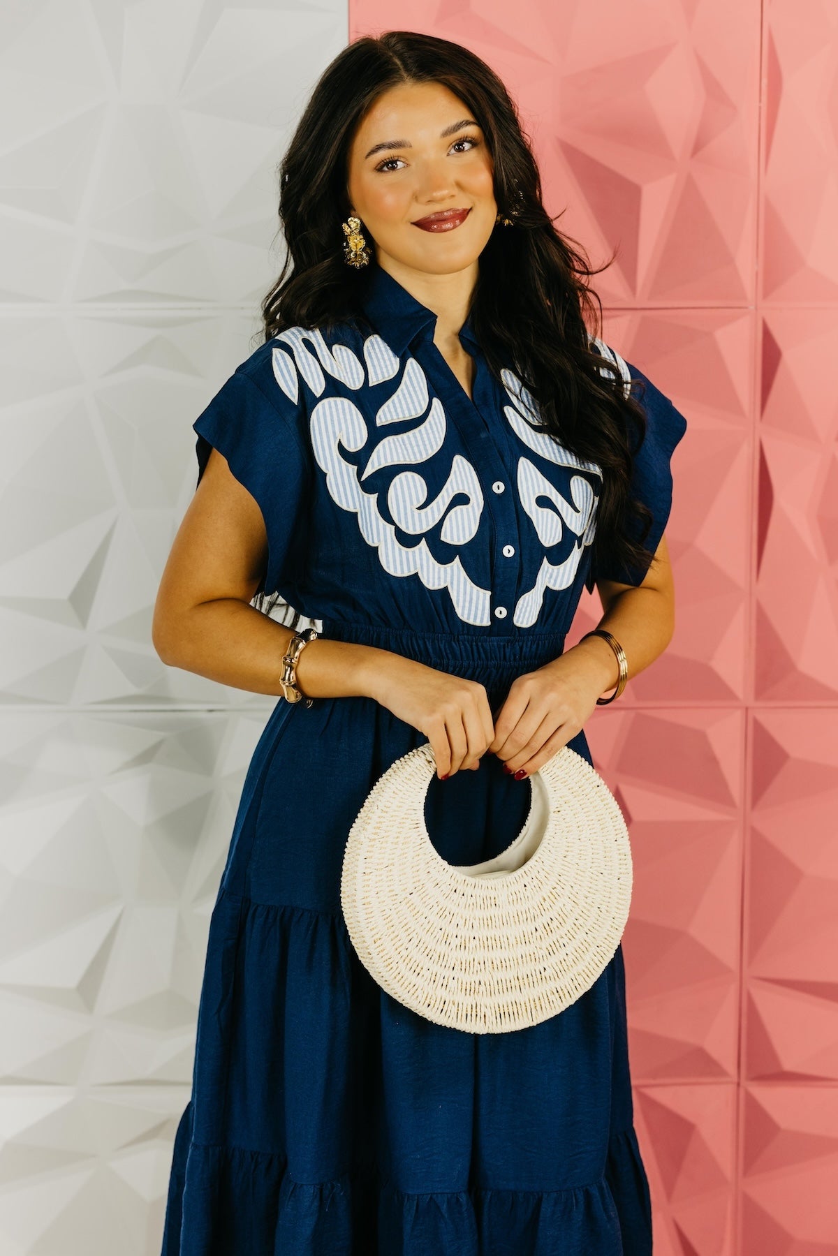 The Isaiah Embroidered Tiered Midi Dress