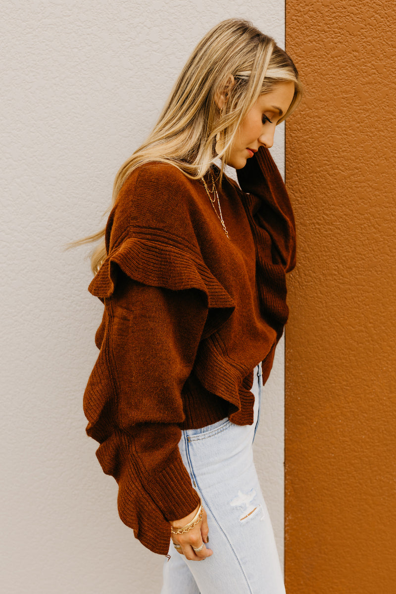 The Catherine Ruffle Detail Sweater
