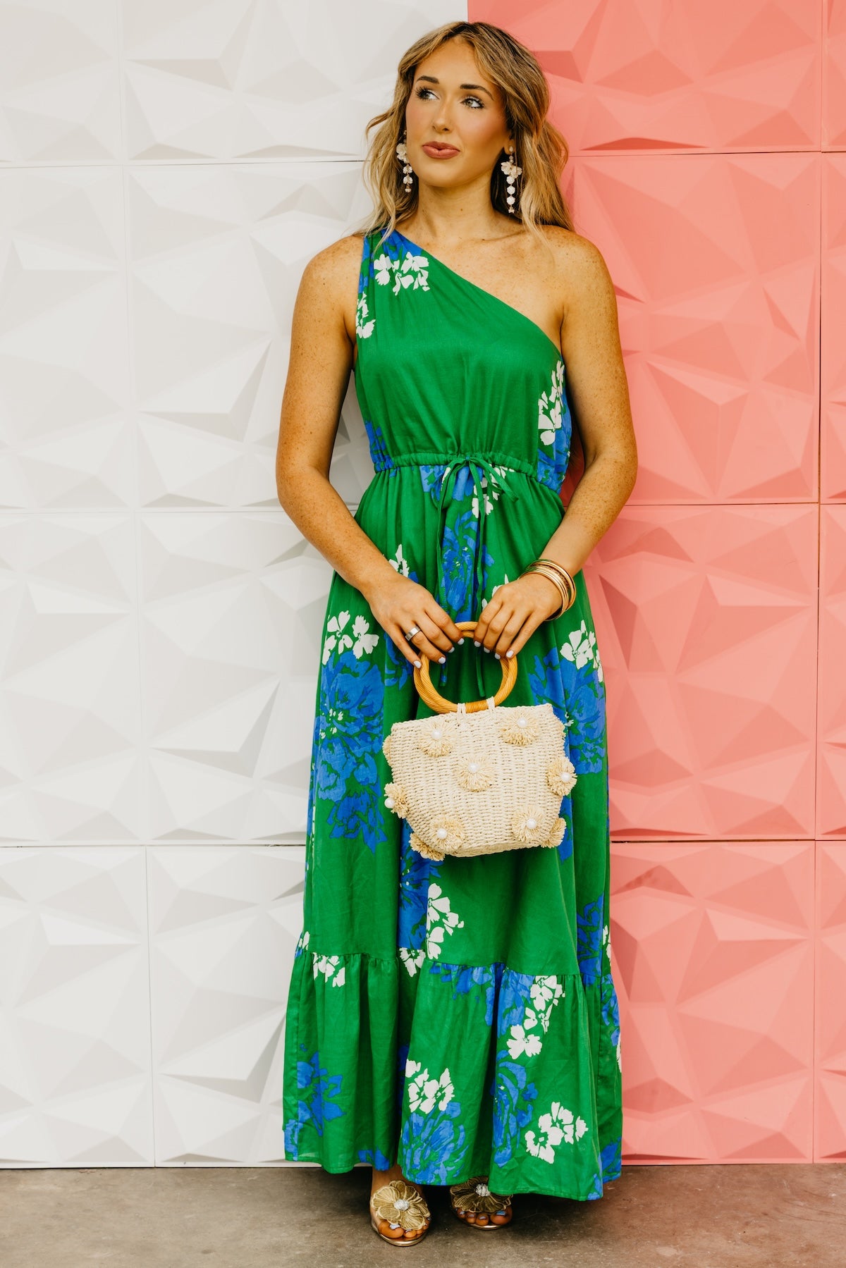 The Gustavo Floral One Shoulder Maxi Dress