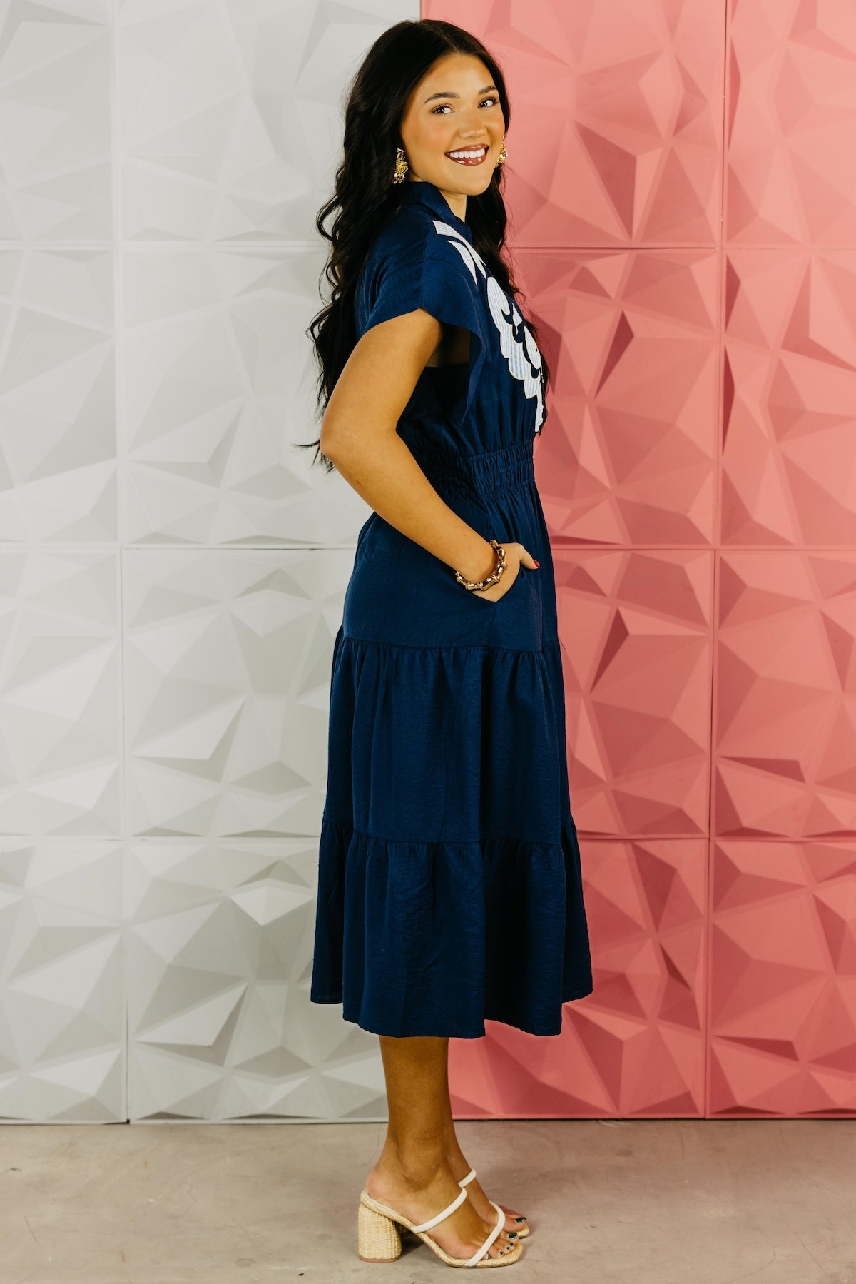 The Isaiah Embroidered Tiered Midi Dress