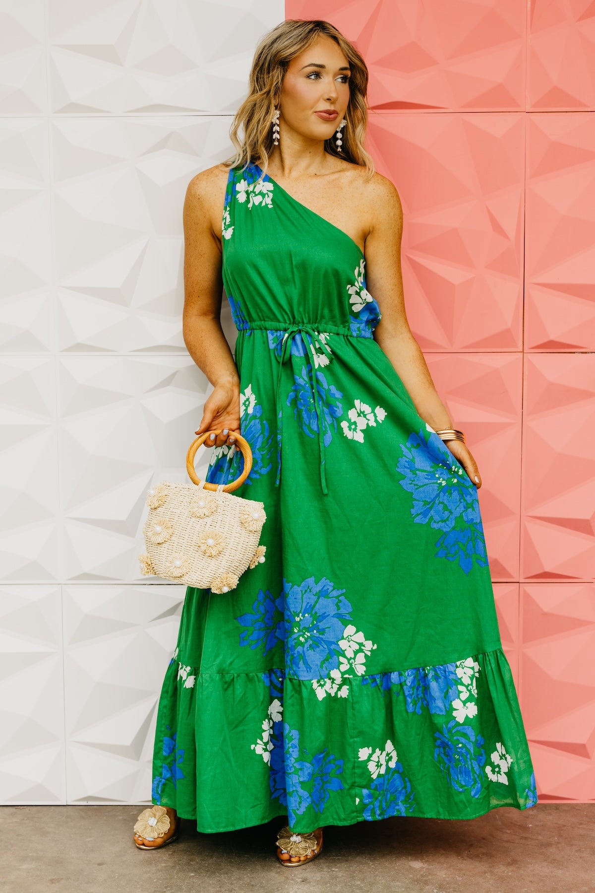 The Gustavo Floral One Shoulder Maxi Dress