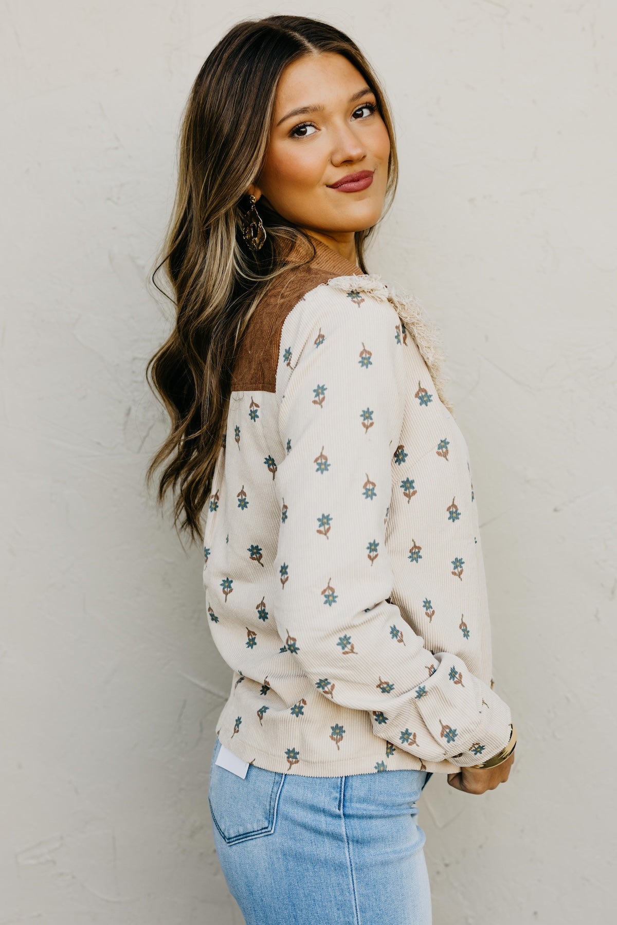 The Aubrielle Corduroy Fringe Shirt