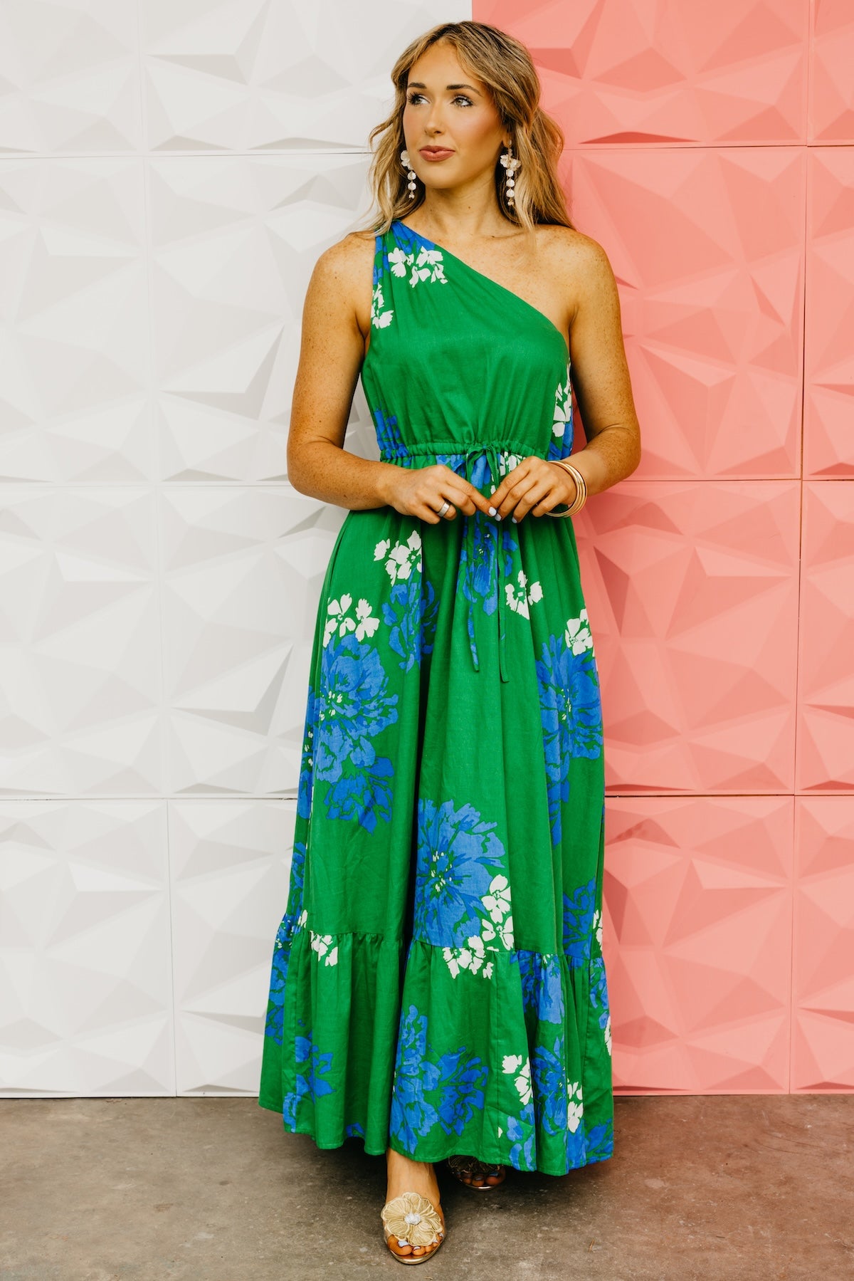 The Gustavo Floral One Shoulder Maxi Dress