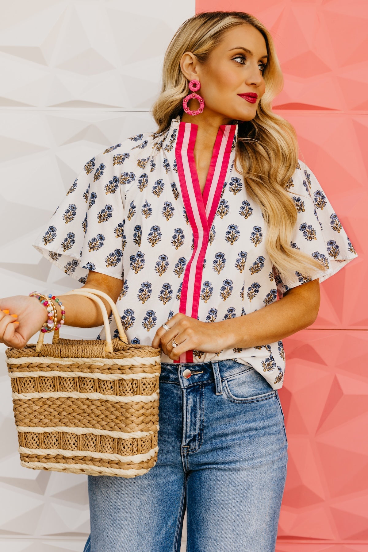 The Georgia Floral Smock Neck Top
