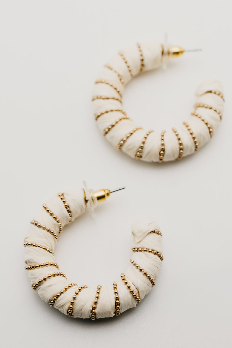 The Serenity Raffia Hoop Earring
