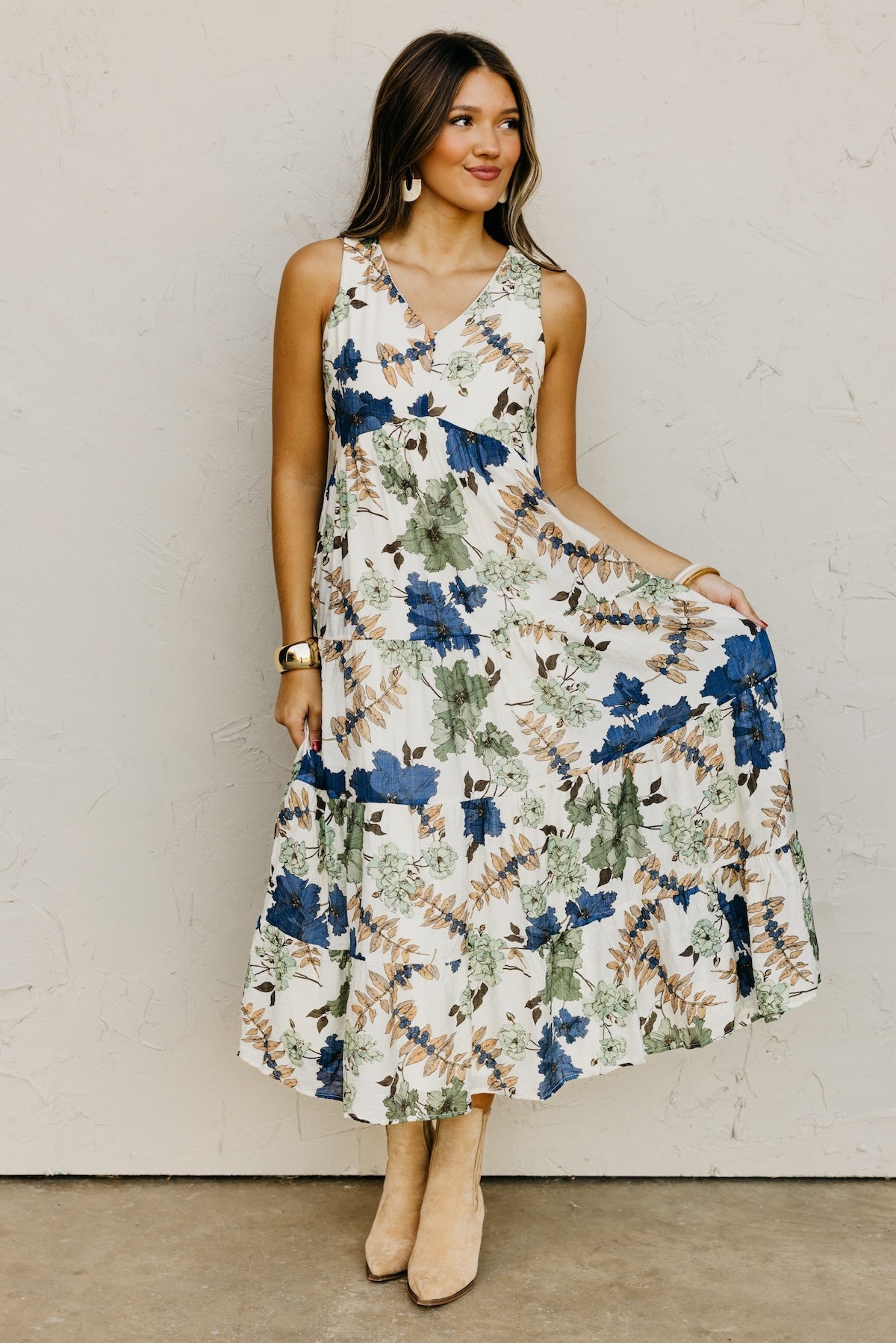 The Charlotte Floral Woven Midi Dress