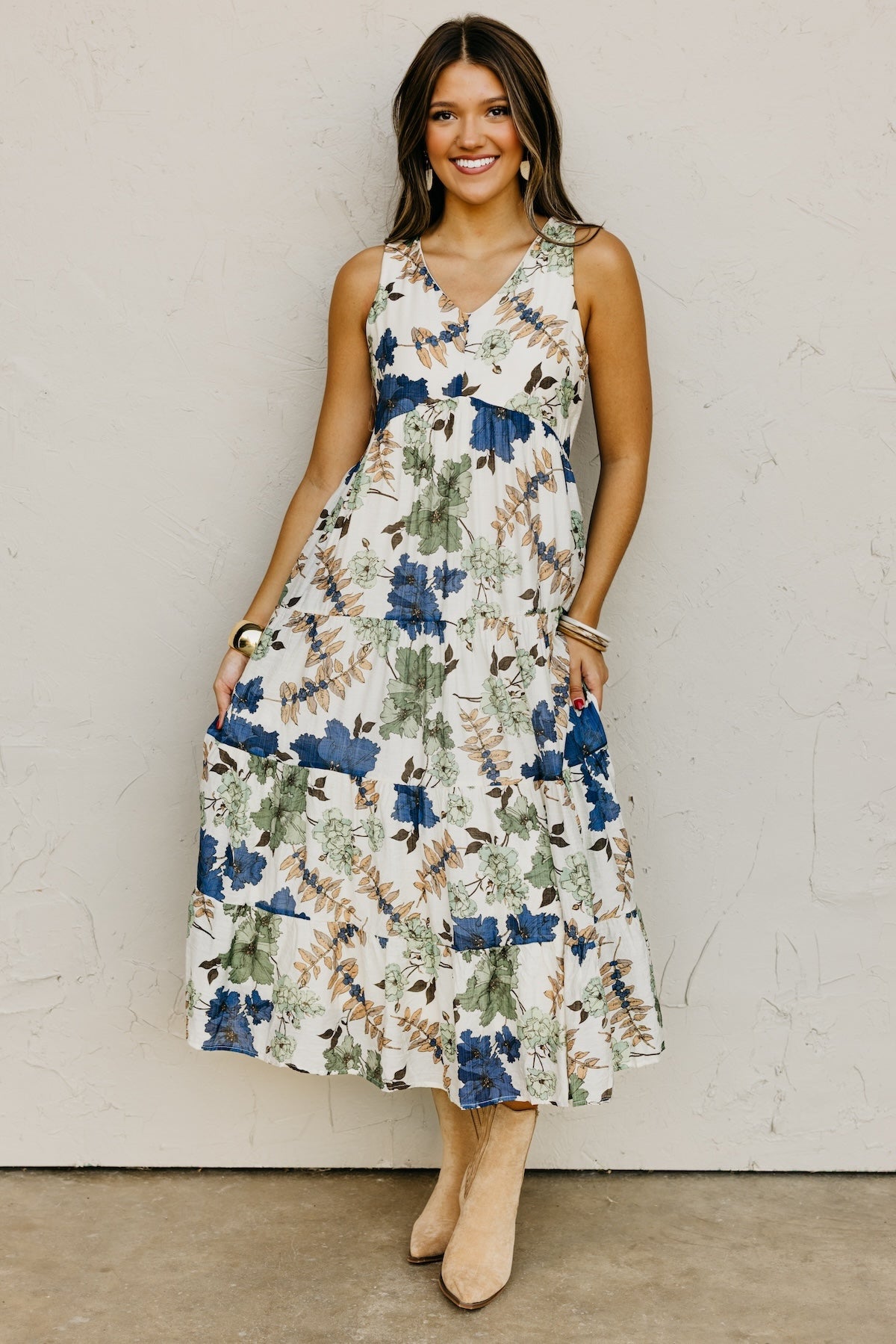 The Charlotte Floral Woven Midi Dress