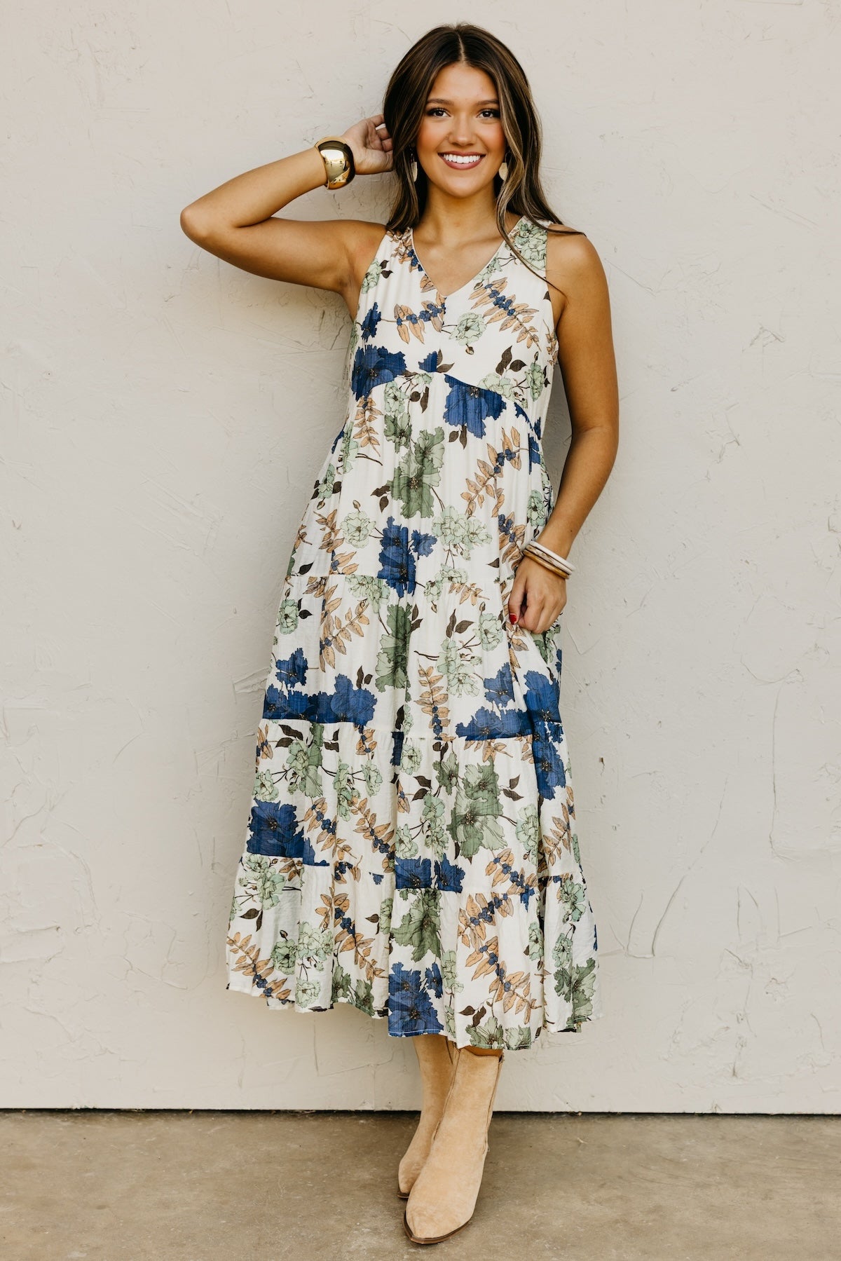 The Charlotte Floral Woven Midi Dress
