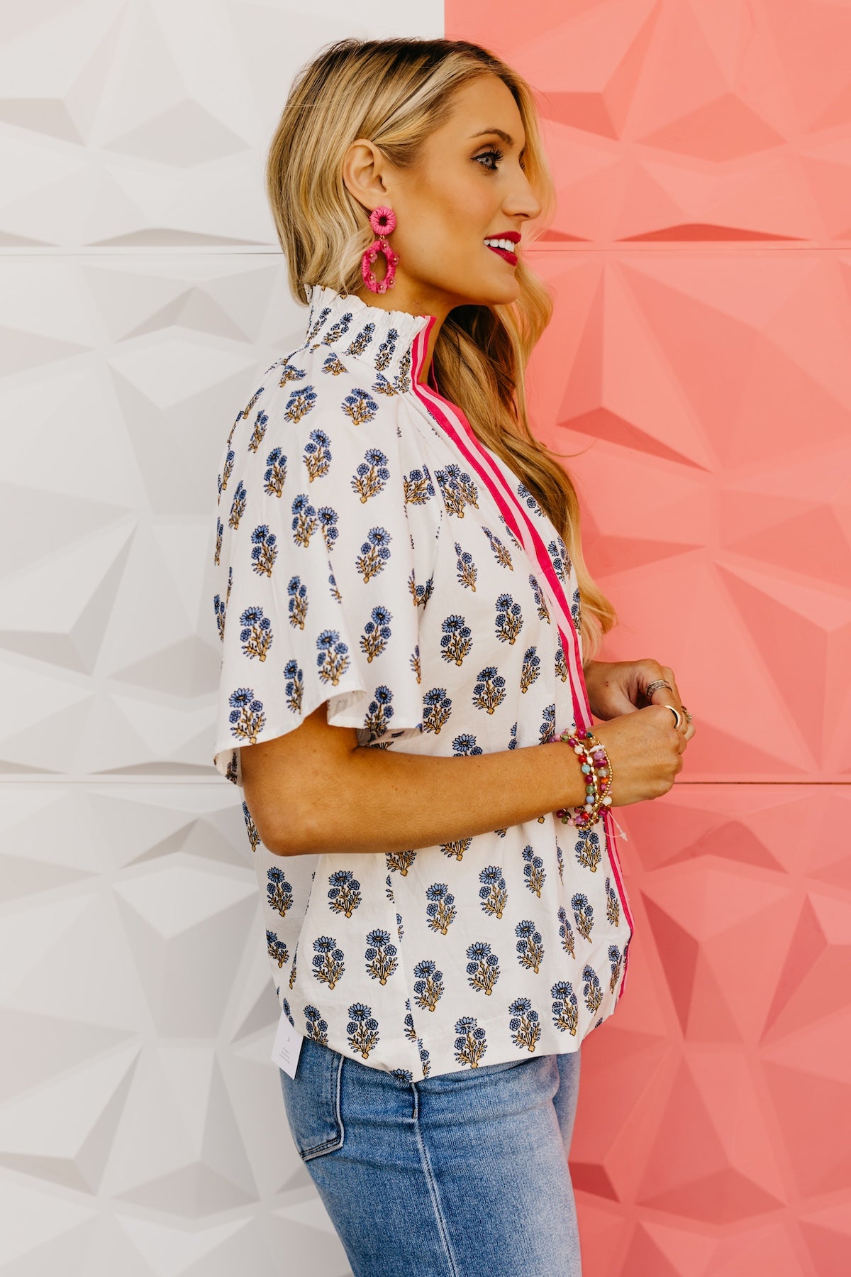 The Georgia Floral Smock Neck Top