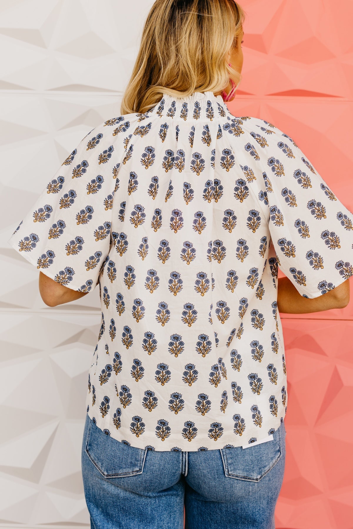 The Georgia Floral Smock Neck Top