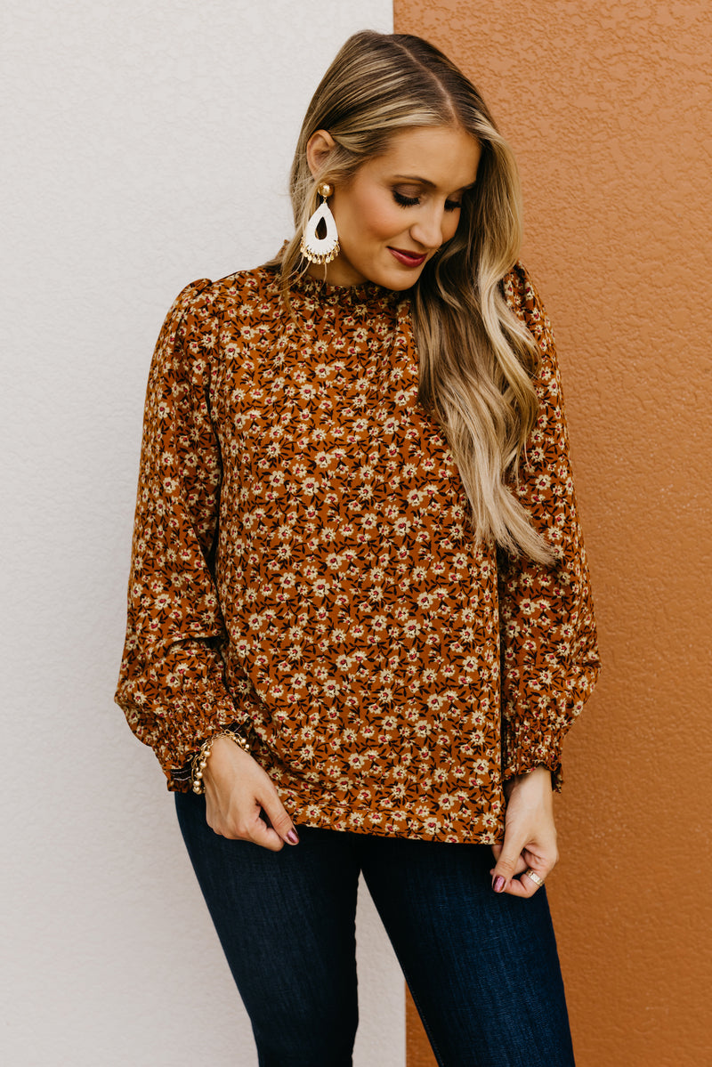 The Paityn Long Sleeve Ruffle Woven Top