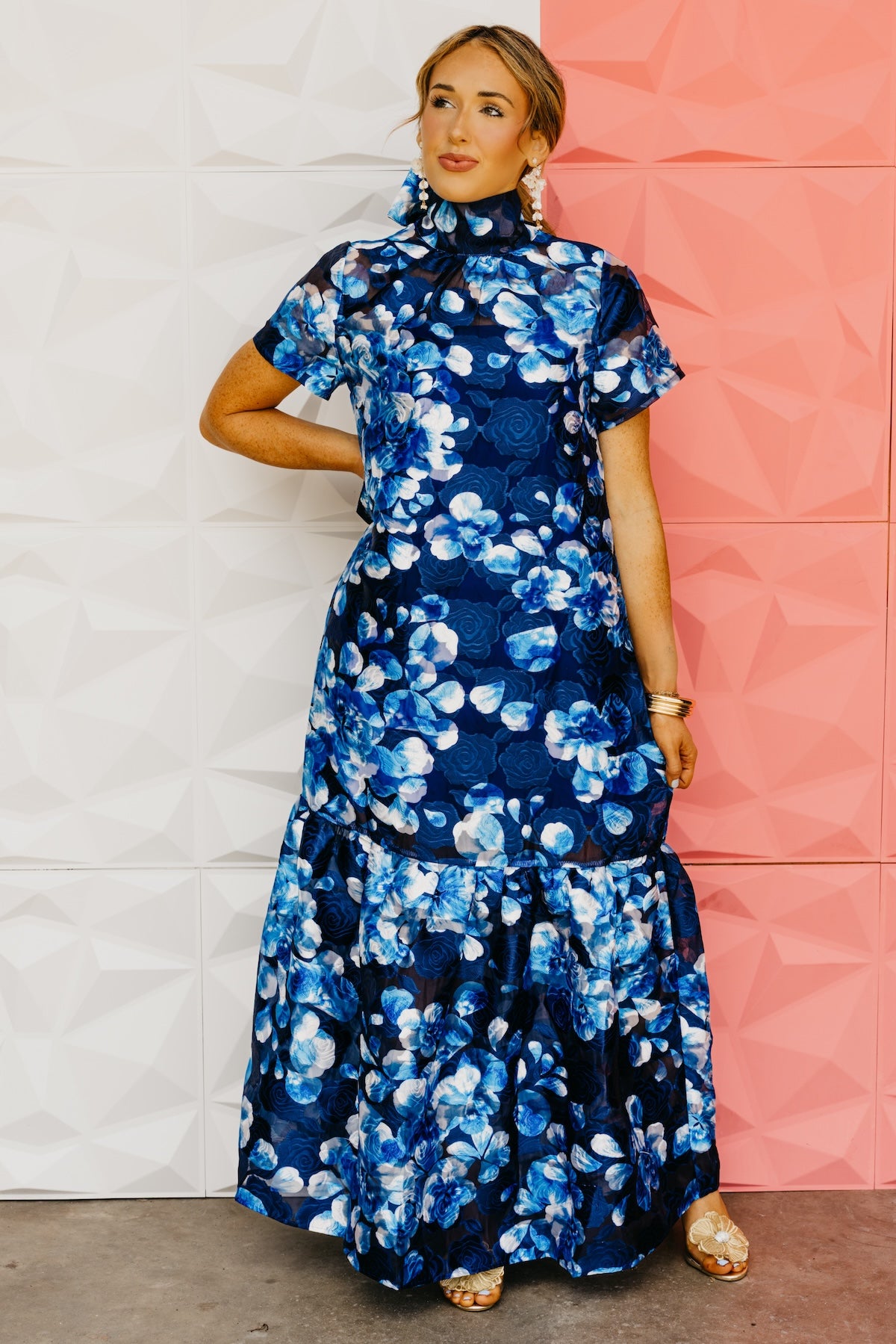 The Abay Floral Organza Maxi Dress