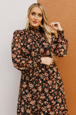 The Gerald Floral Mock Neck Midi Dress