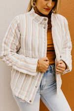 The Cory Striped Quilted Coat