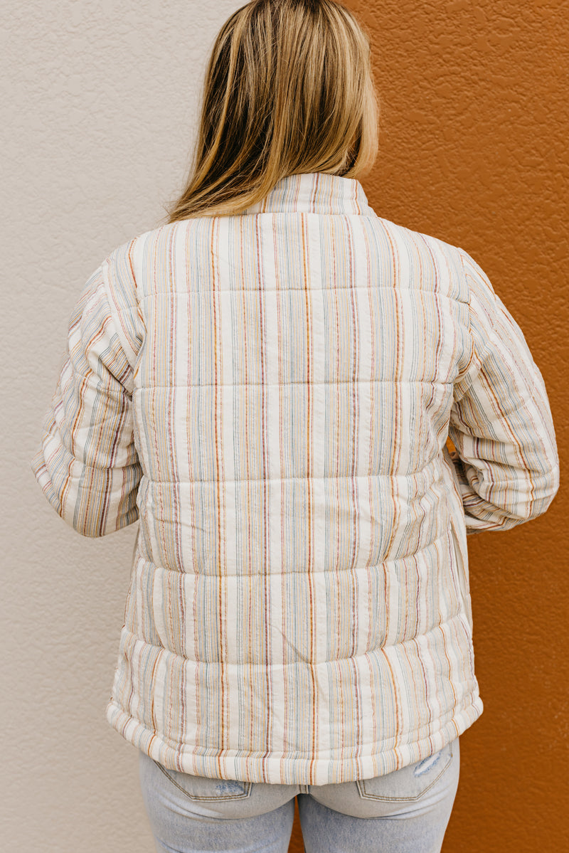 The Cory Striped Quilted Coat