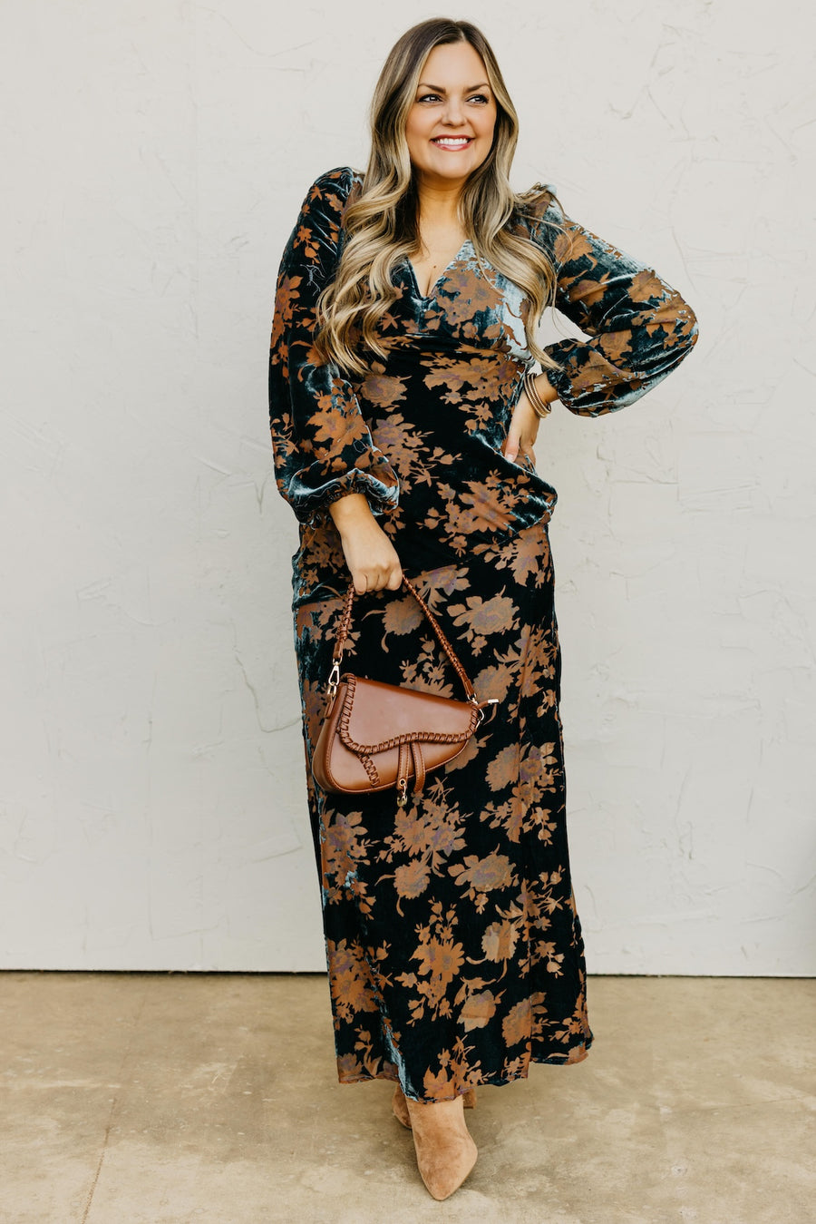 The Mariska Burnout Velvet Maxi Dress