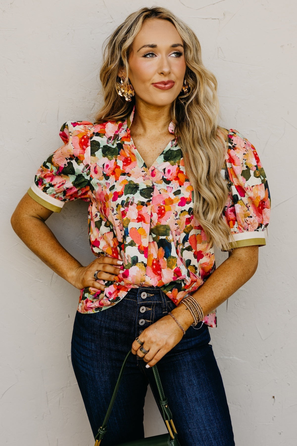 The Sena Puff Sleeve Floral Top