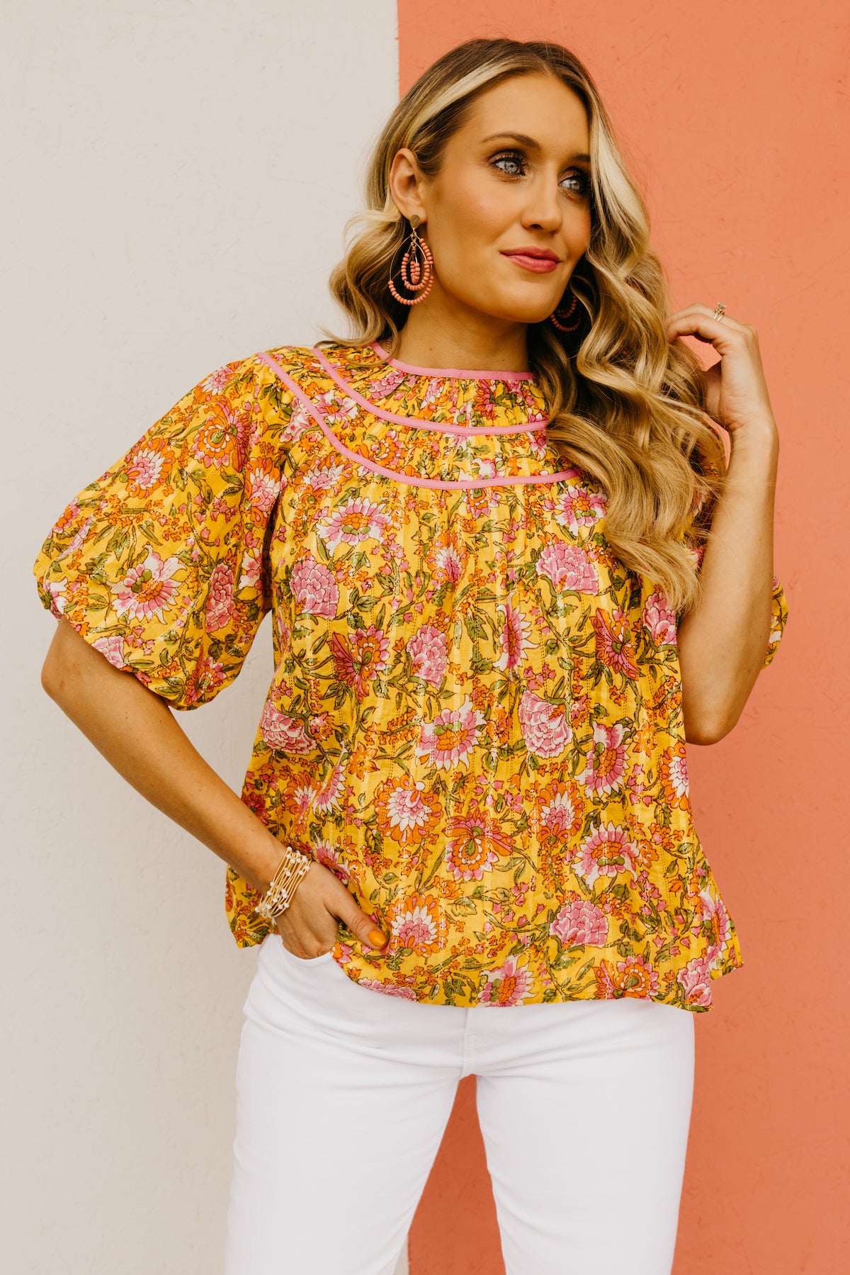 The Kira Floral Woven Top
