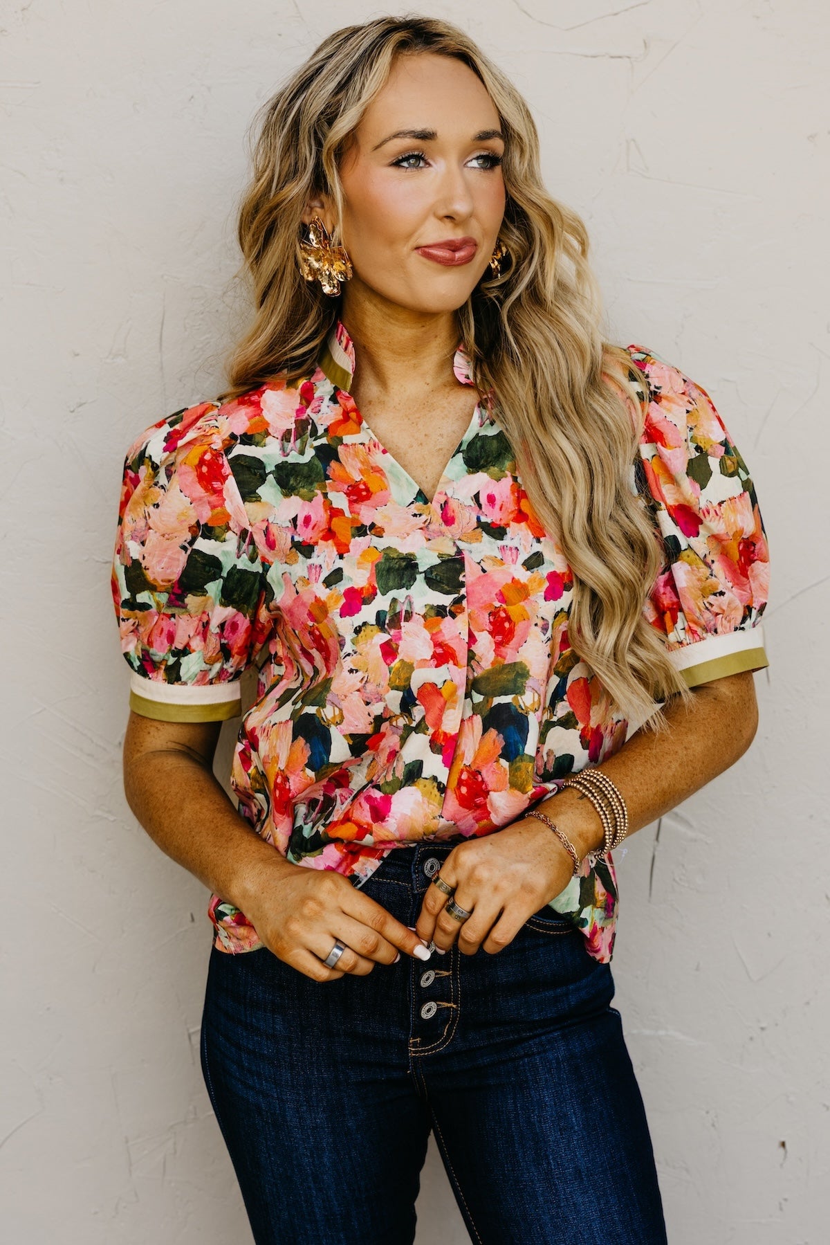 The Sena Puff Sleeve Floral Top