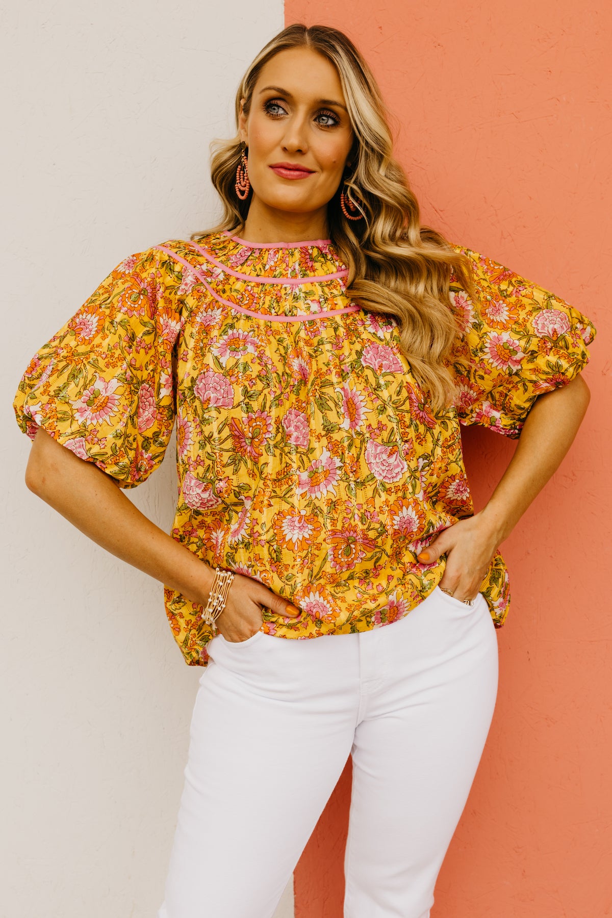 The Kira Floral Woven Top