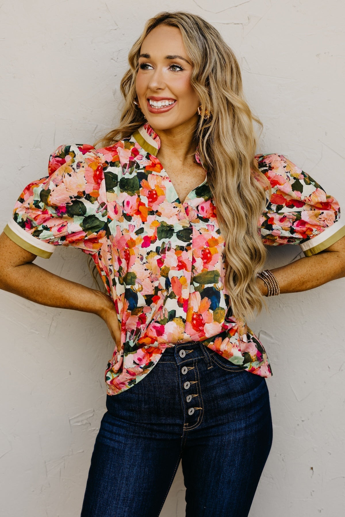 The Sena Puff Sleeve Floral Top