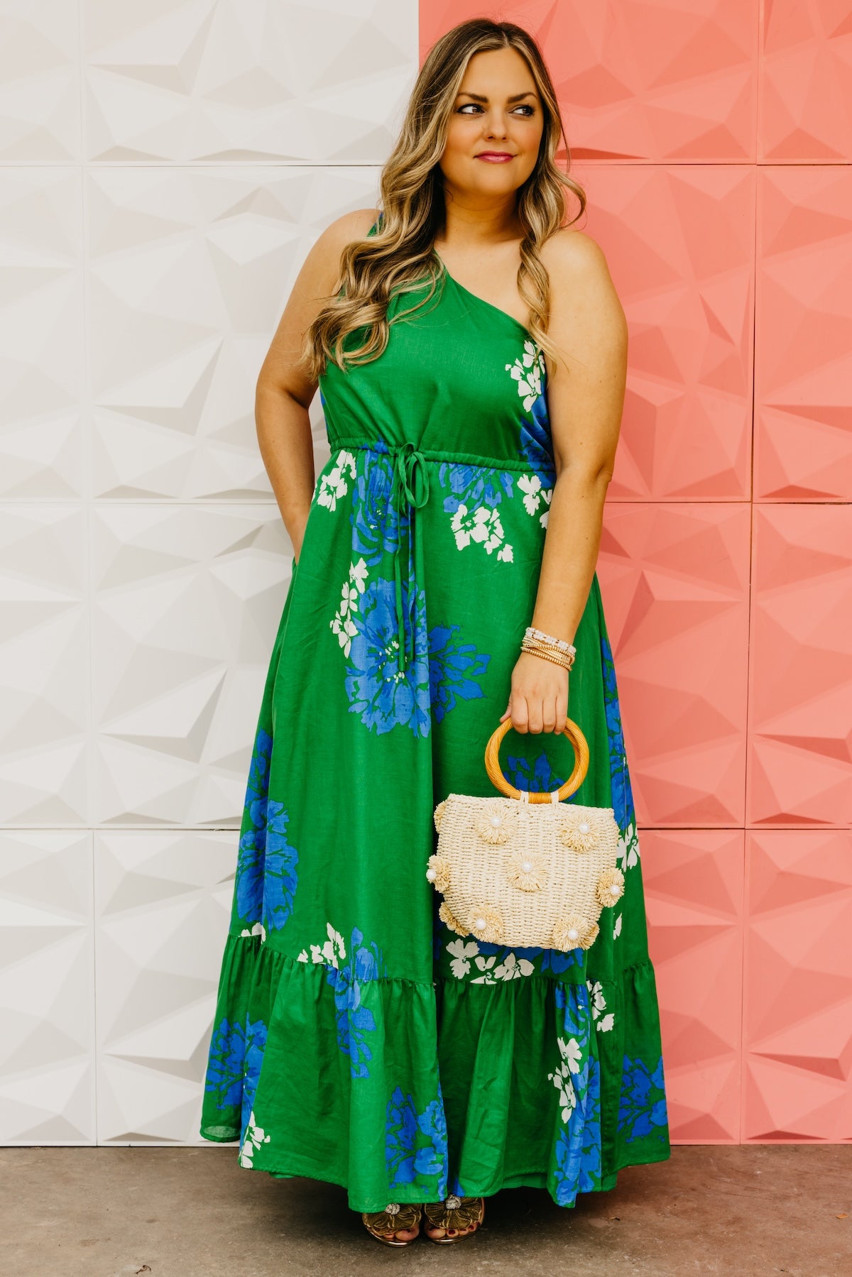 The Gustavo Floral One Shoulder Maxi Dress