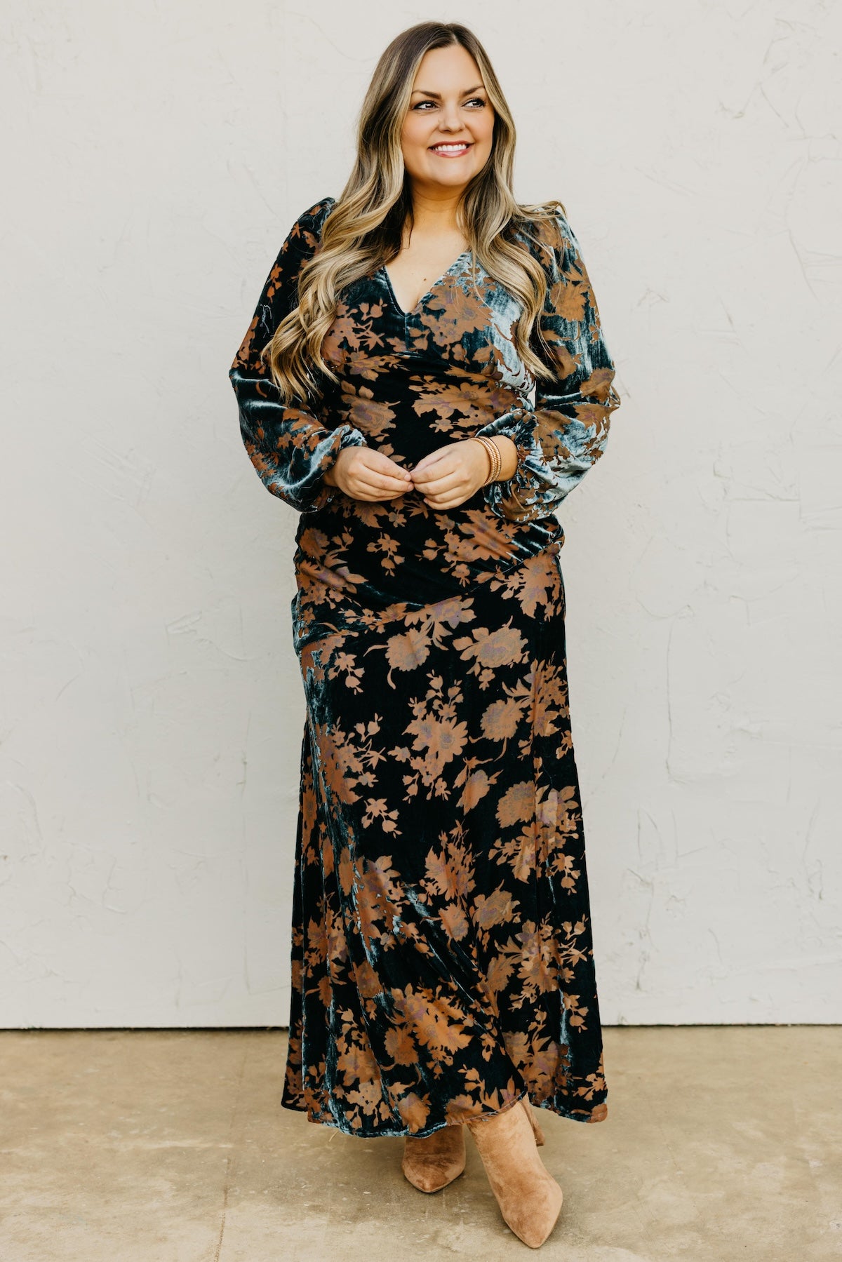 The Mariska Burnout Velvet Maxi Dress