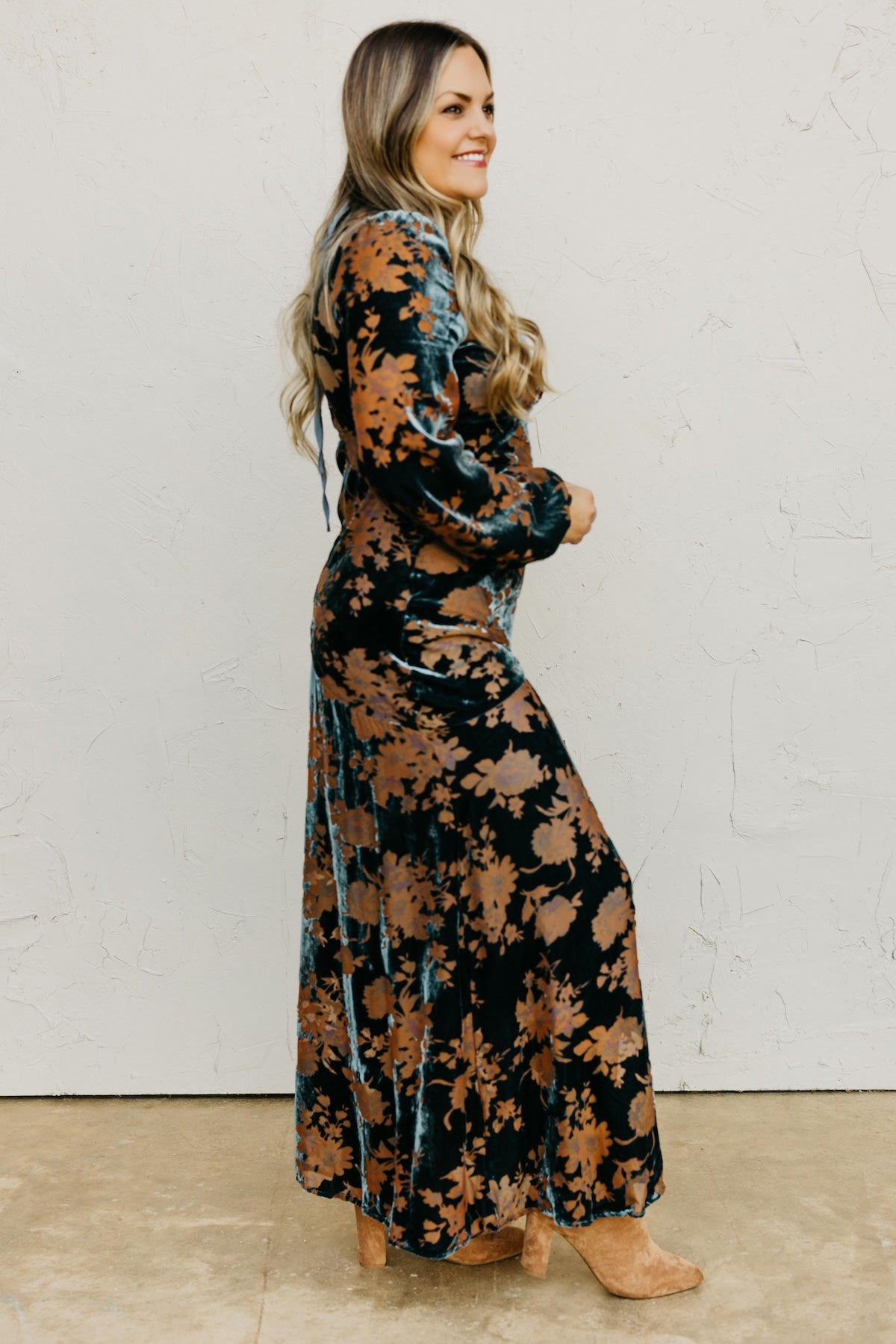 The Mariska Burnout Velvet Maxi Dress