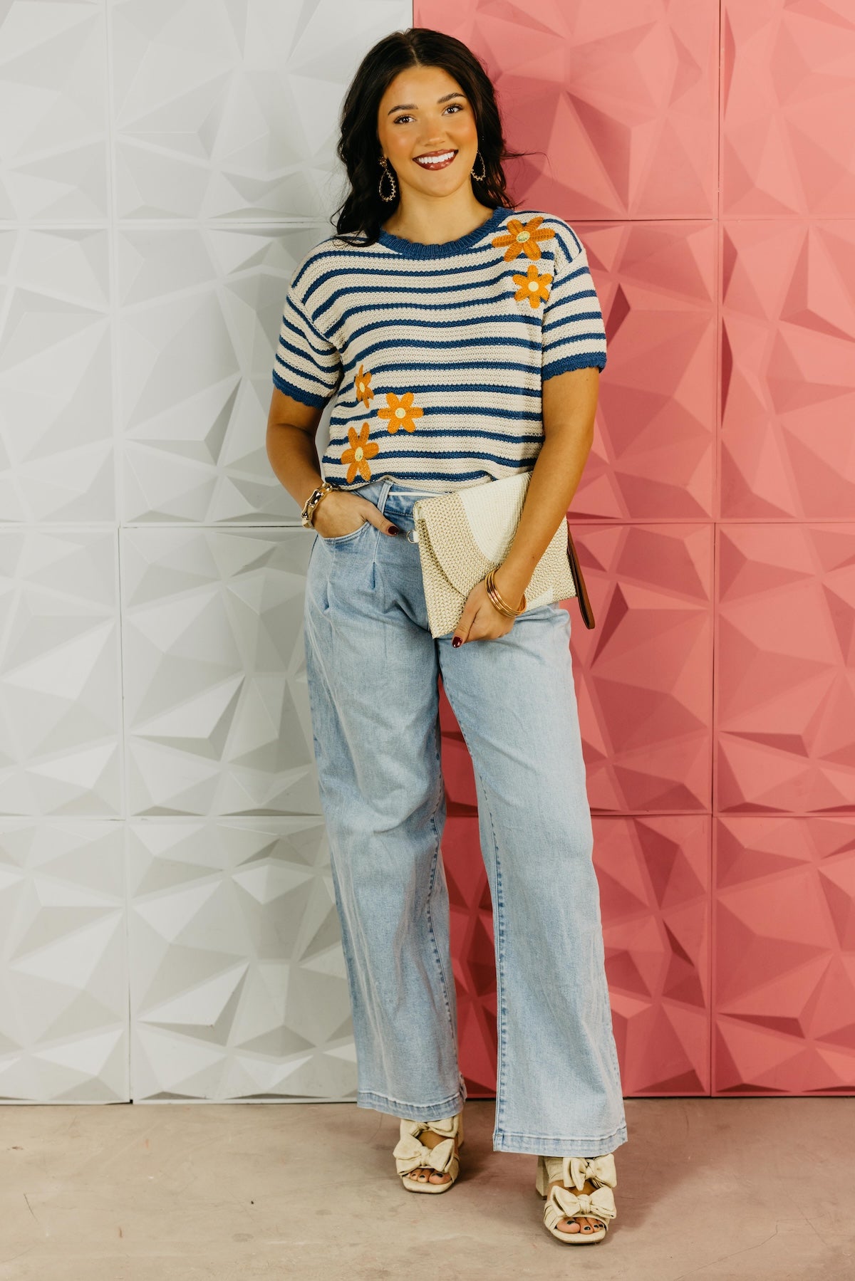 The Adeline Floral Embroidered Sweater Top