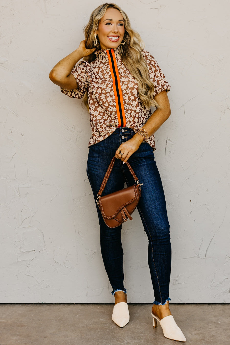 The Pippin Floral Felt Accent Top
