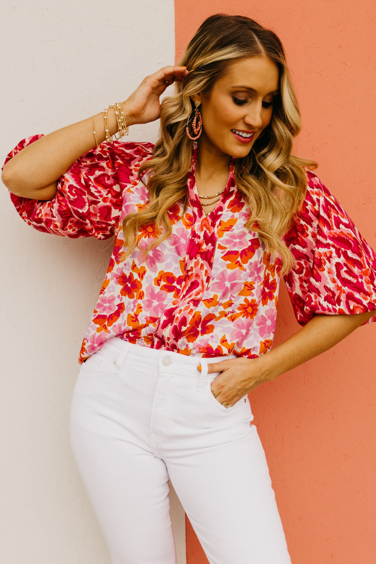 The Veronica Floral Puff Sleeve Blouse