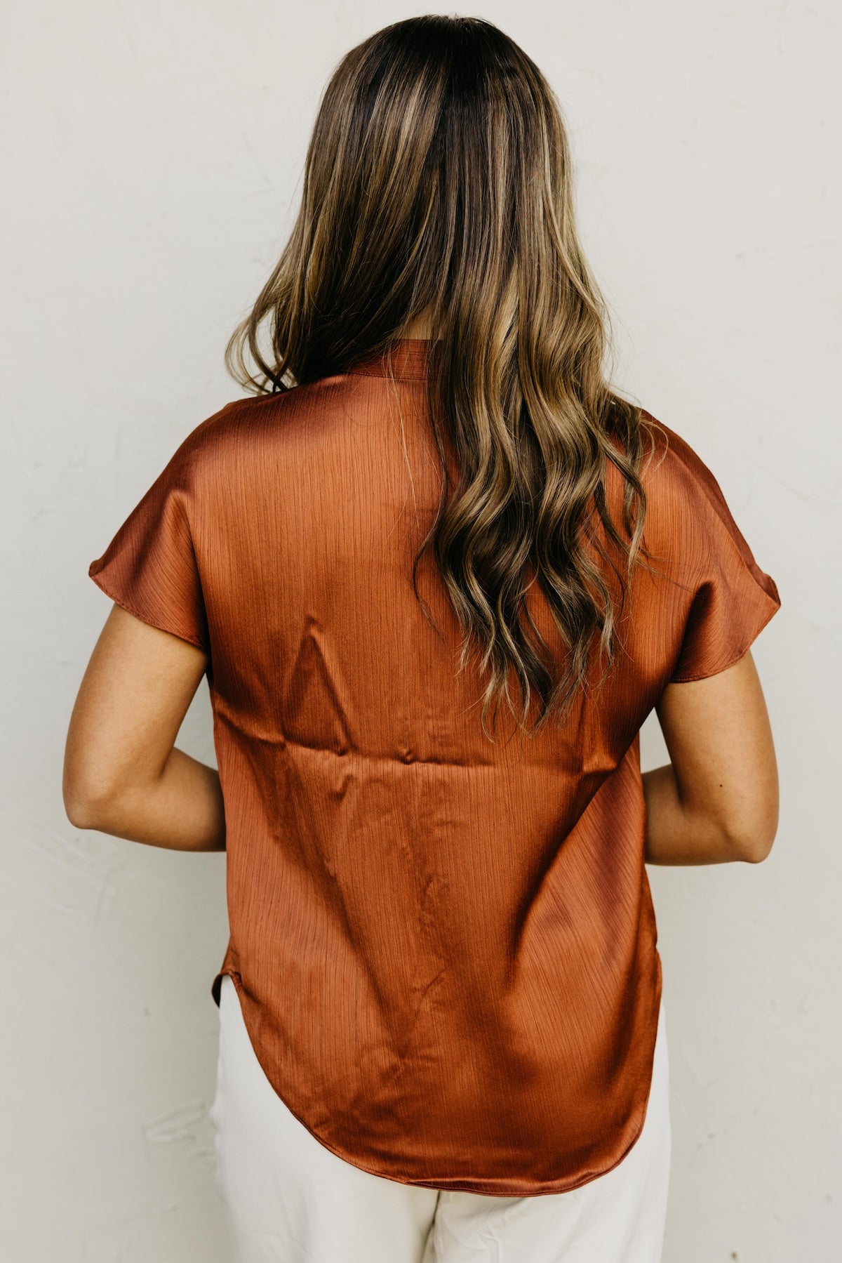 The Melanie Drop Shoulder Crinkle Blouse