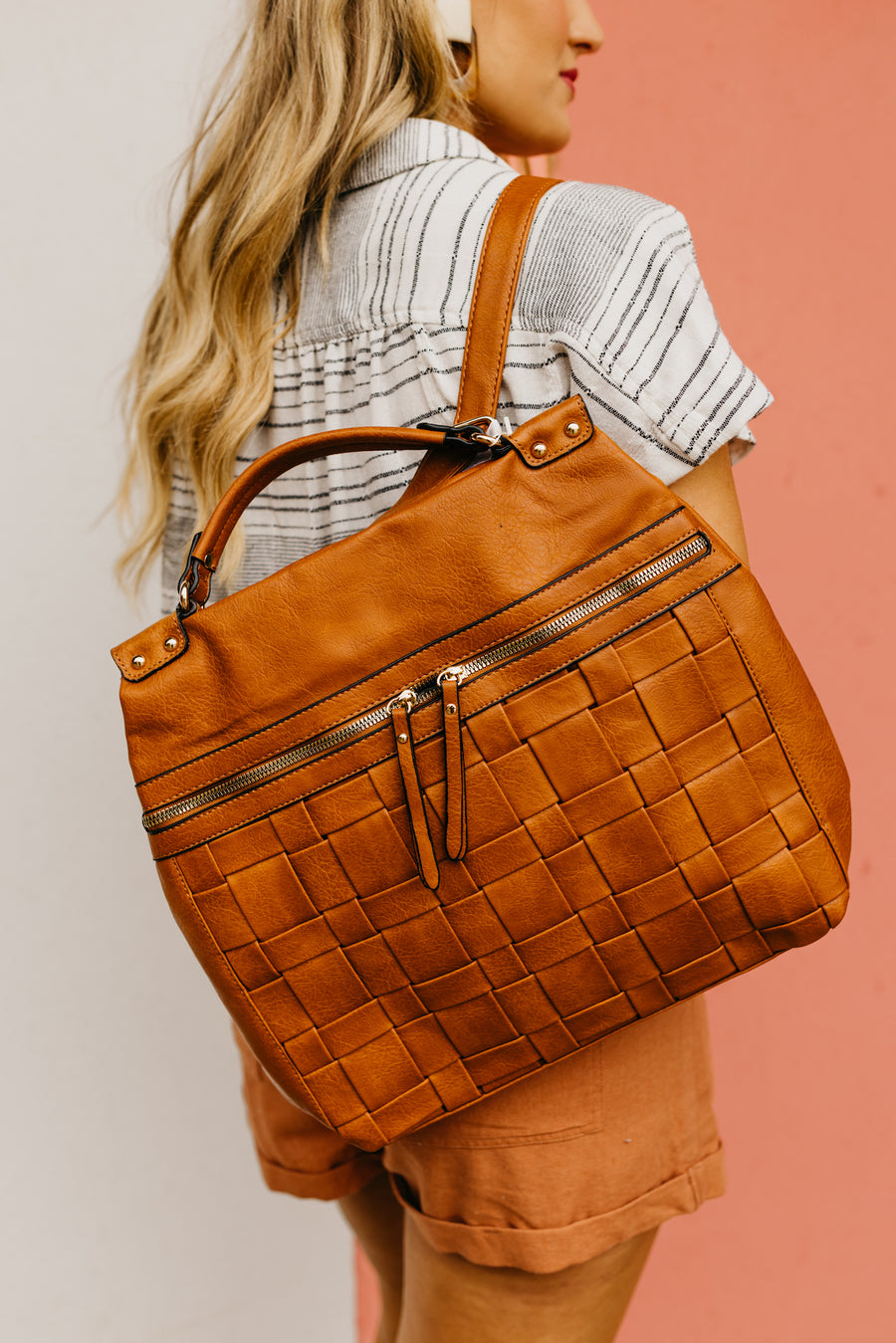 The Paislee Woven Convertible Backpack