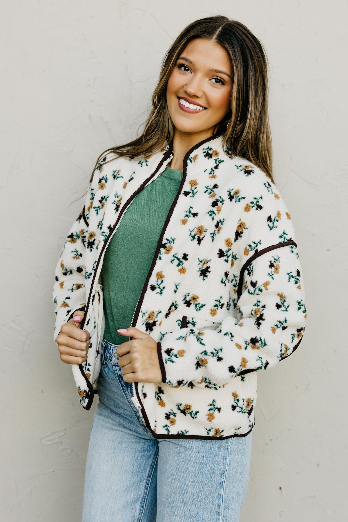The Marsha Floral Fleece Jacket