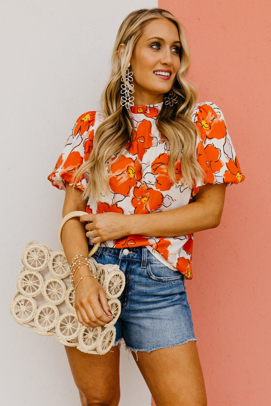 The Moses Floral Eyelet & Bubble Sleeve Blouse