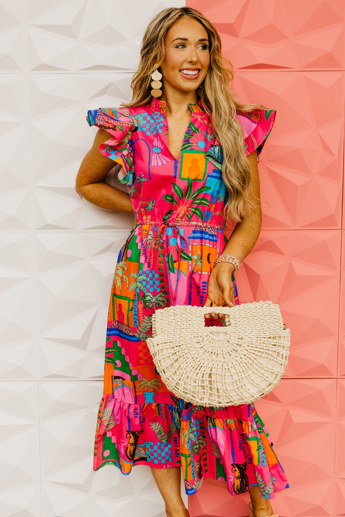 The Lanus Ruffle Midi Dress