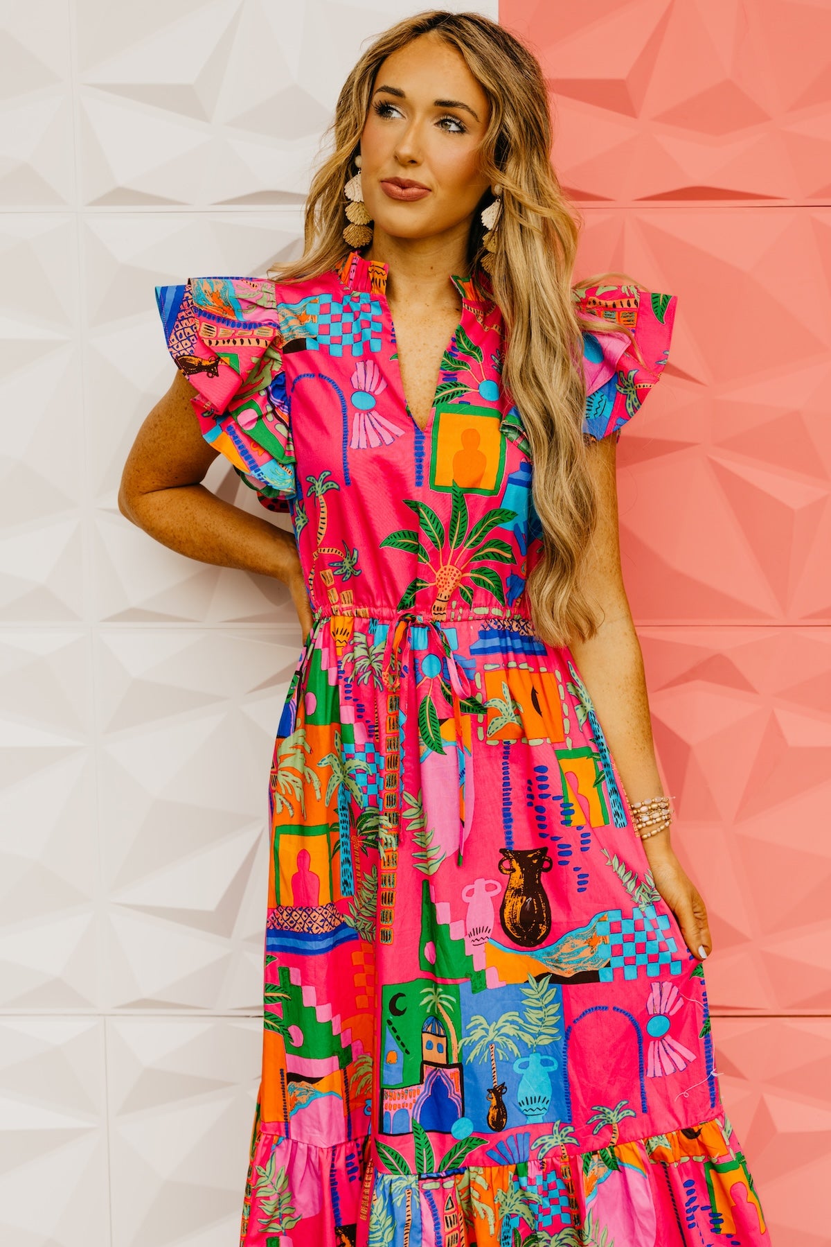 The Lanus Ruffle Midi Dress