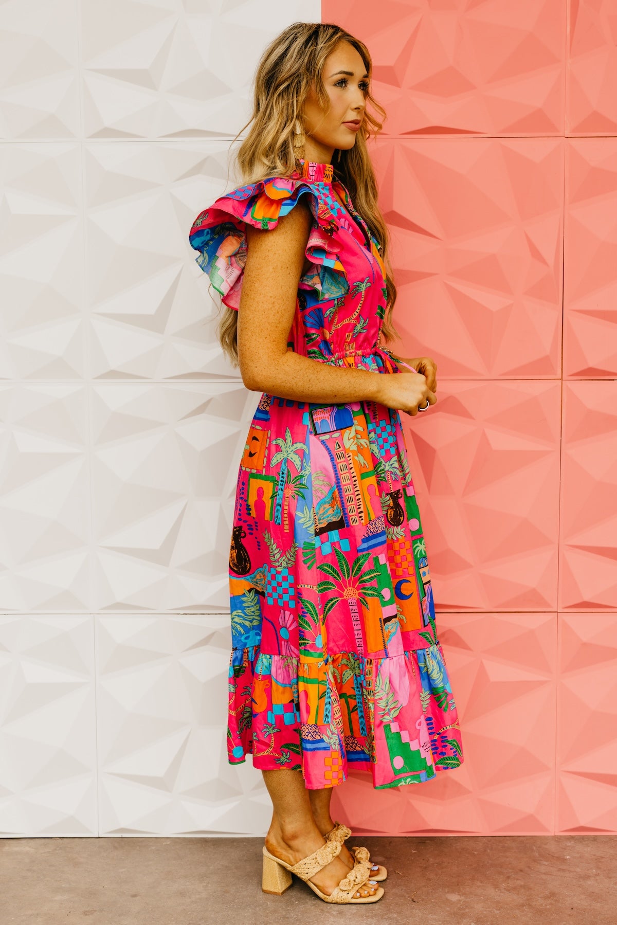 The Lanus Ruffle Midi Dress
