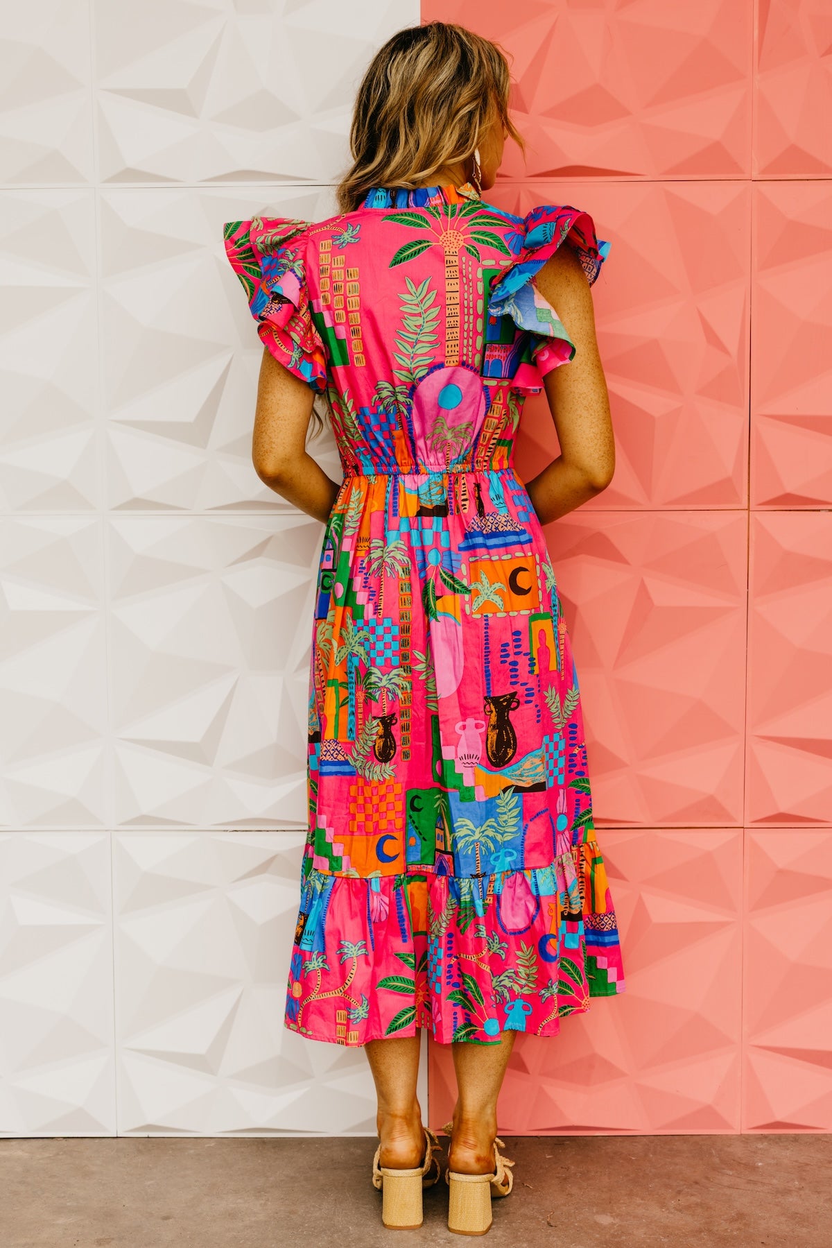 The Lanus Ruffle Midi Dress